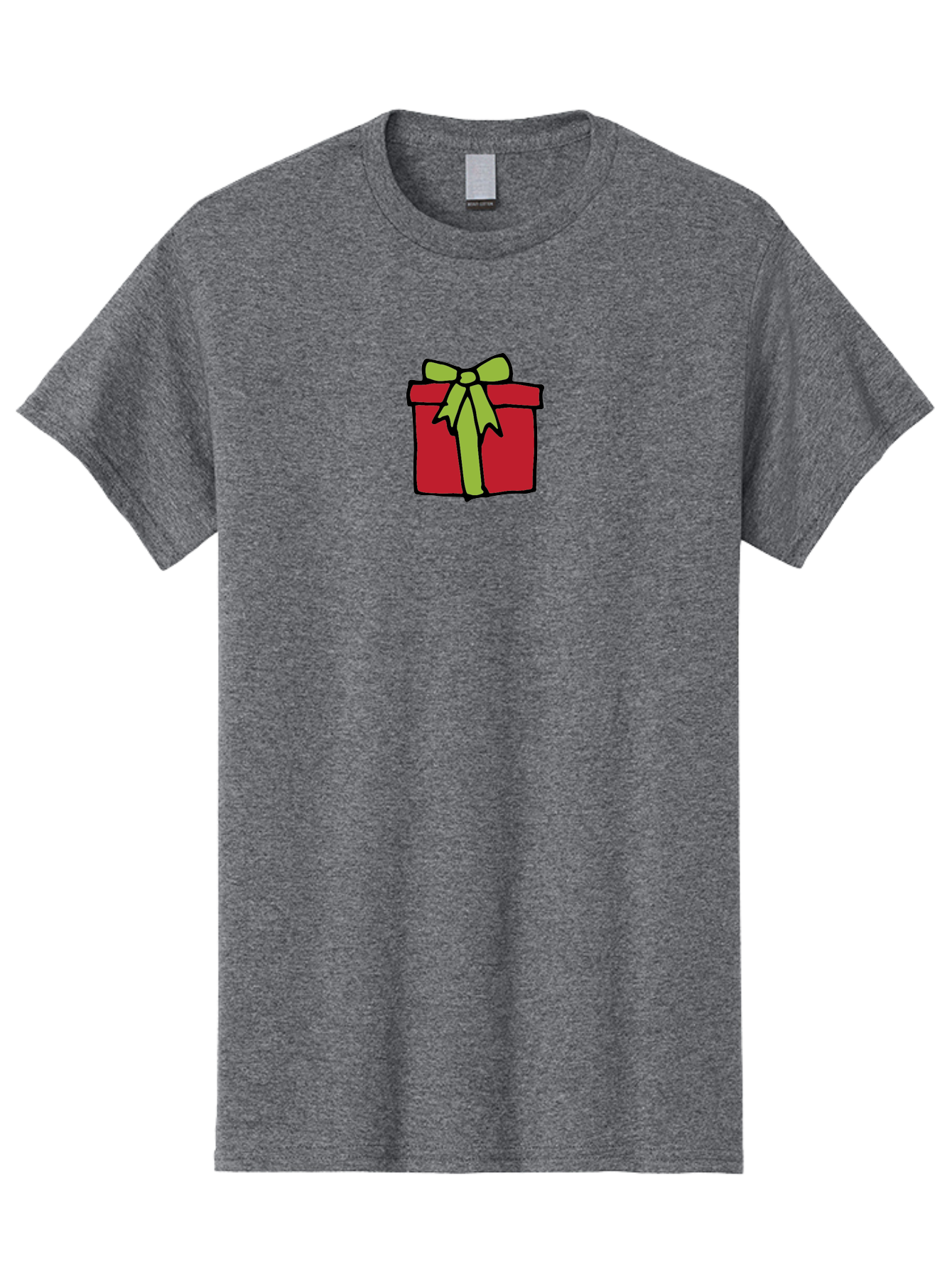 Red-Gift-Box-1 Men'S Graphic Tee, 100% Cotton, Comfortable Casual Summer Wear, Machine Washable, Red Gift Box, Green Ribbon, Present, Gift, Holiday Season, Festive, Celebration, Birthday, Wrapped Gift, Cartoon Style Aab081
