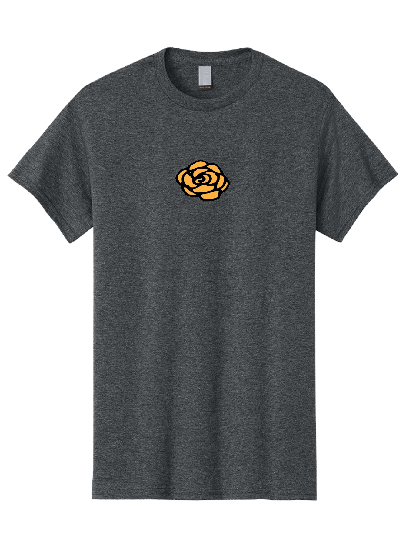Rose-Icon Men'S Graphic Tee, 100% Cotton, Comfortable Casual Summer Wear, Machine Washable, Orange Rose Illustration, Stylish Graphic Design, Minimalist Art, Simple Rose, Modern Floral Design, Bold Lines Aab085