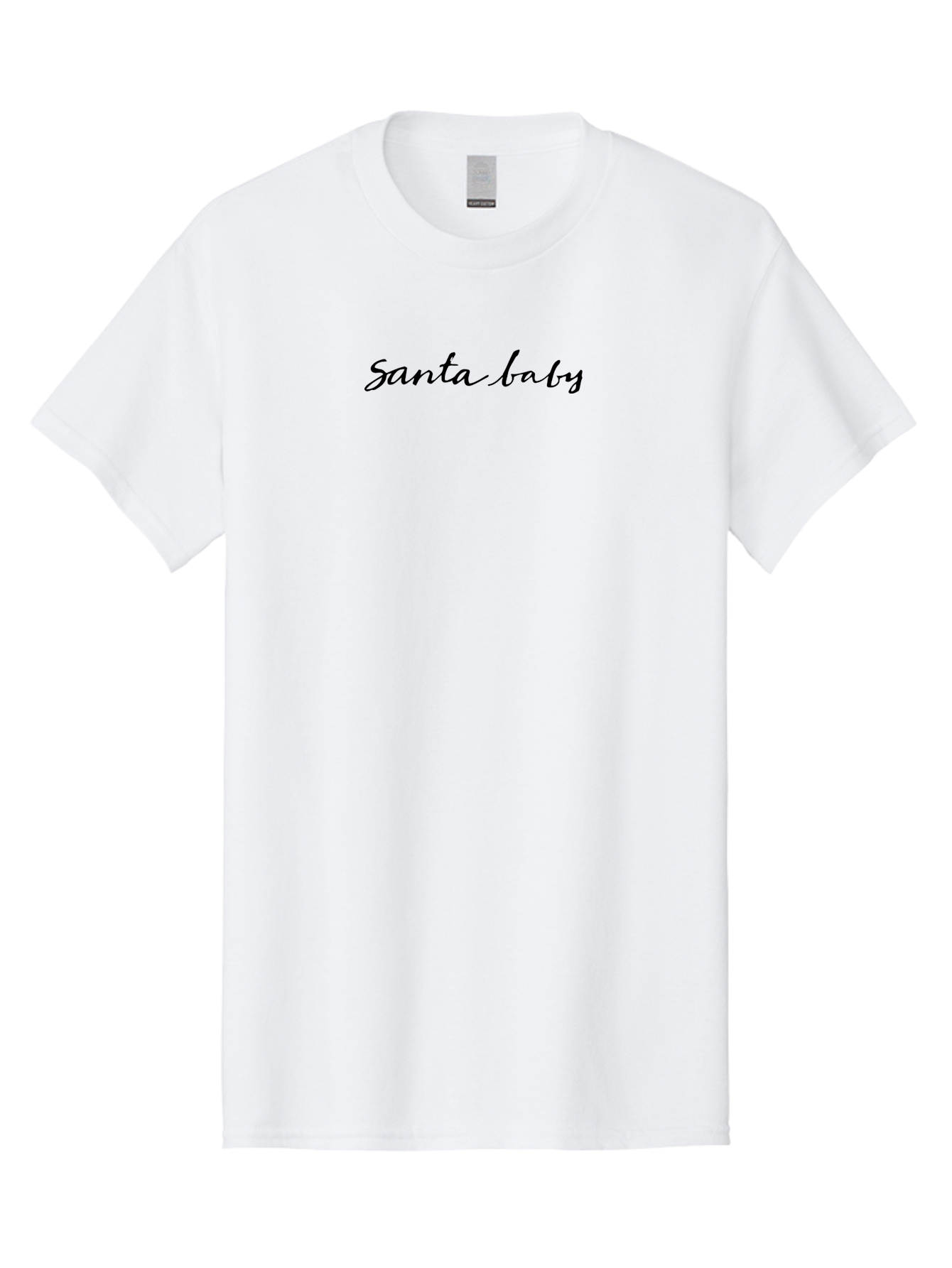 Santa-Baby-1 Men'S Graphic Tee, 100% Cotton, Comfortable Casual Summer Wear, Machine Washable, Santa Baby, Christmas Theme, Holiday Graphics, Festive Design, Winter Season, Cursive Text, Black Font, Christmas Gifts Aab091
