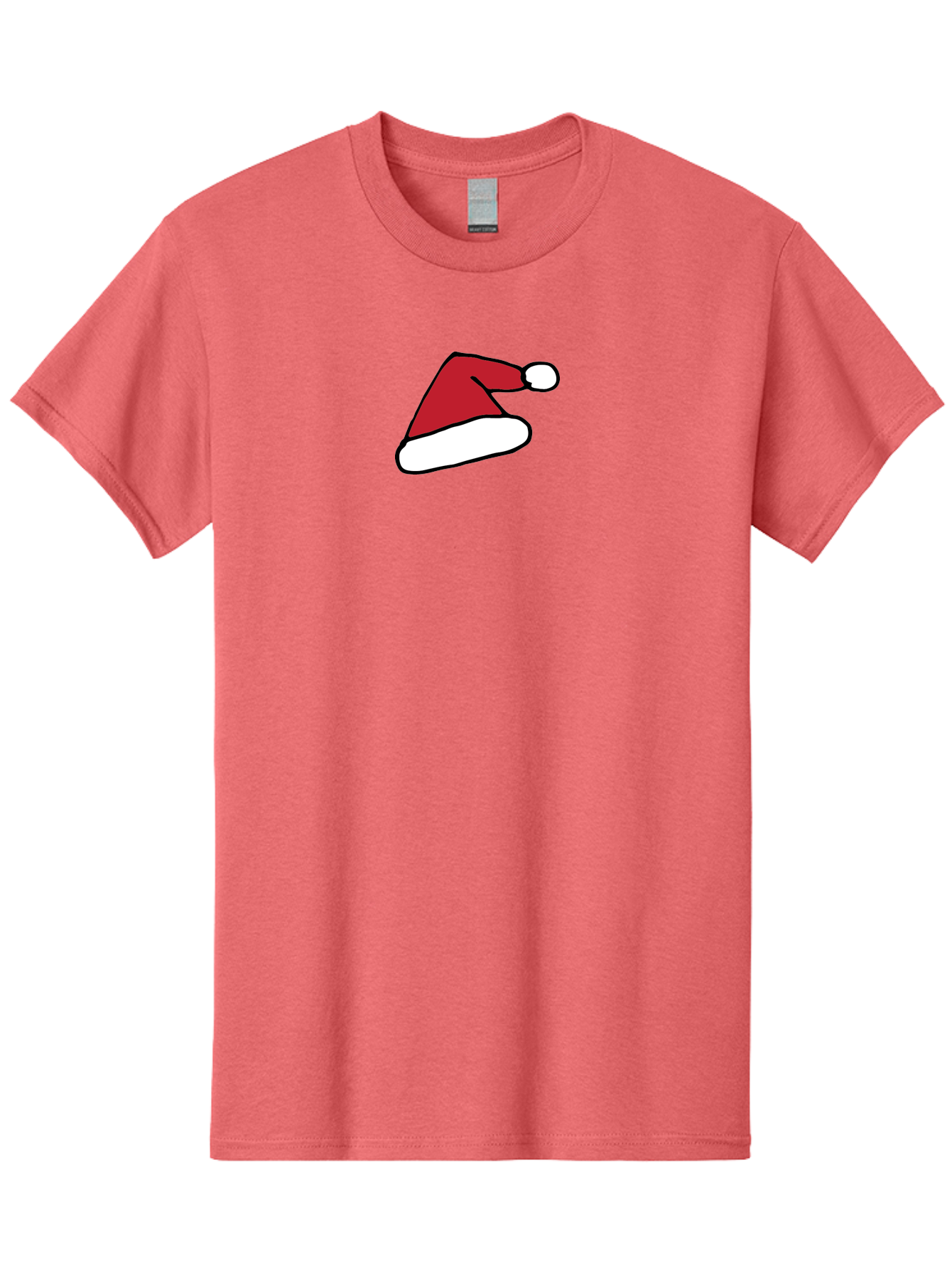Santa-Hat-1 Men'S Graphic Tee, 100% Cotton, Comfortable Casual Summer Wear, Machine Washable, Christmas Hat, Red And White Hat, Festive Headwear, Holiday Accessory, Cartoon Style, Winter Wear, Santa Claus Hat Aab094