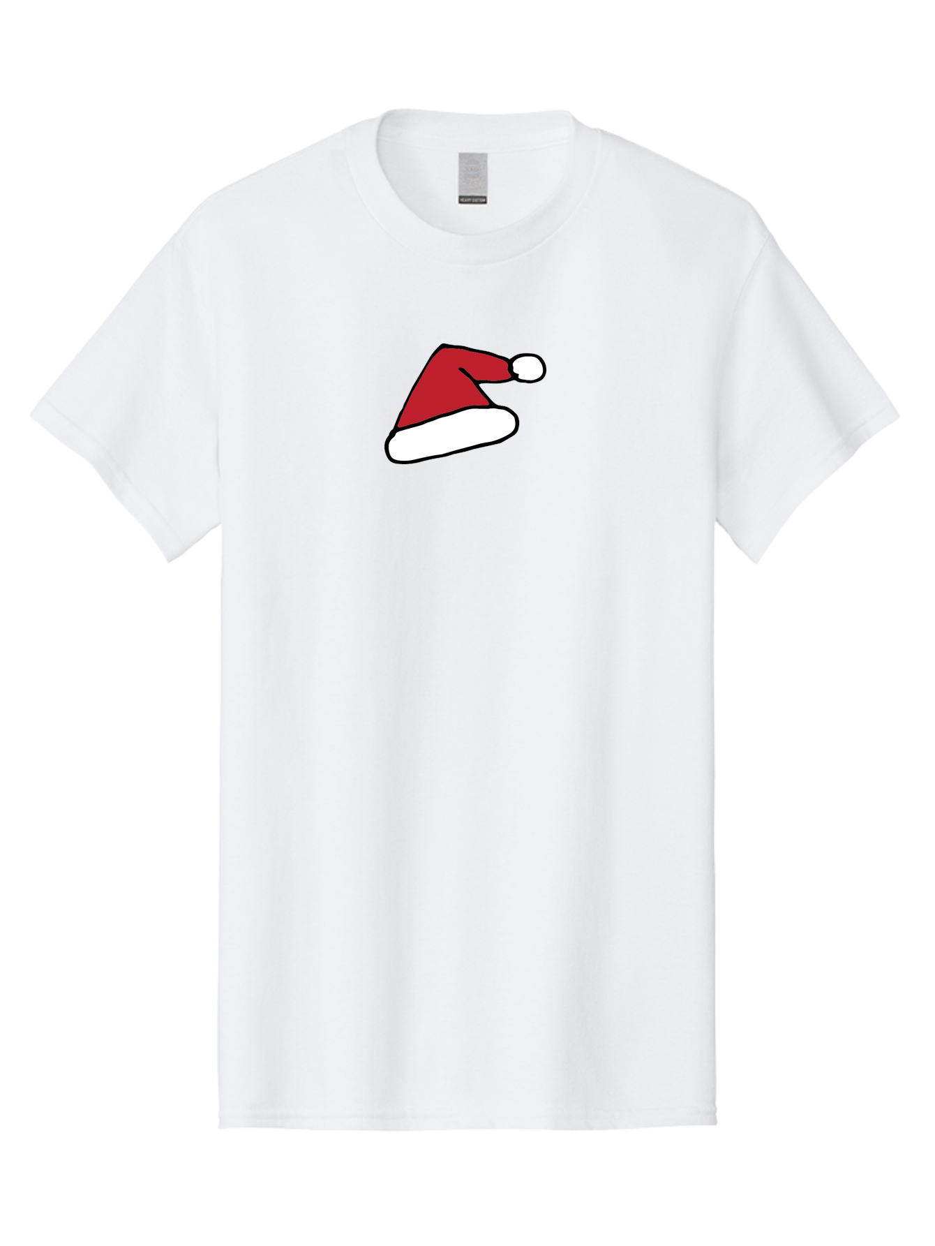 Santa-Hat-1 Men'S Graphic Tee, 100% Cotton, Comfortable Casual Summer Wear, Machine Washable, Christmas Hat, Red And White Hat, Festive Headwear, Holiday Accessory, Cartoon Style, Winter Wear, Santa Claus Hat Aab094