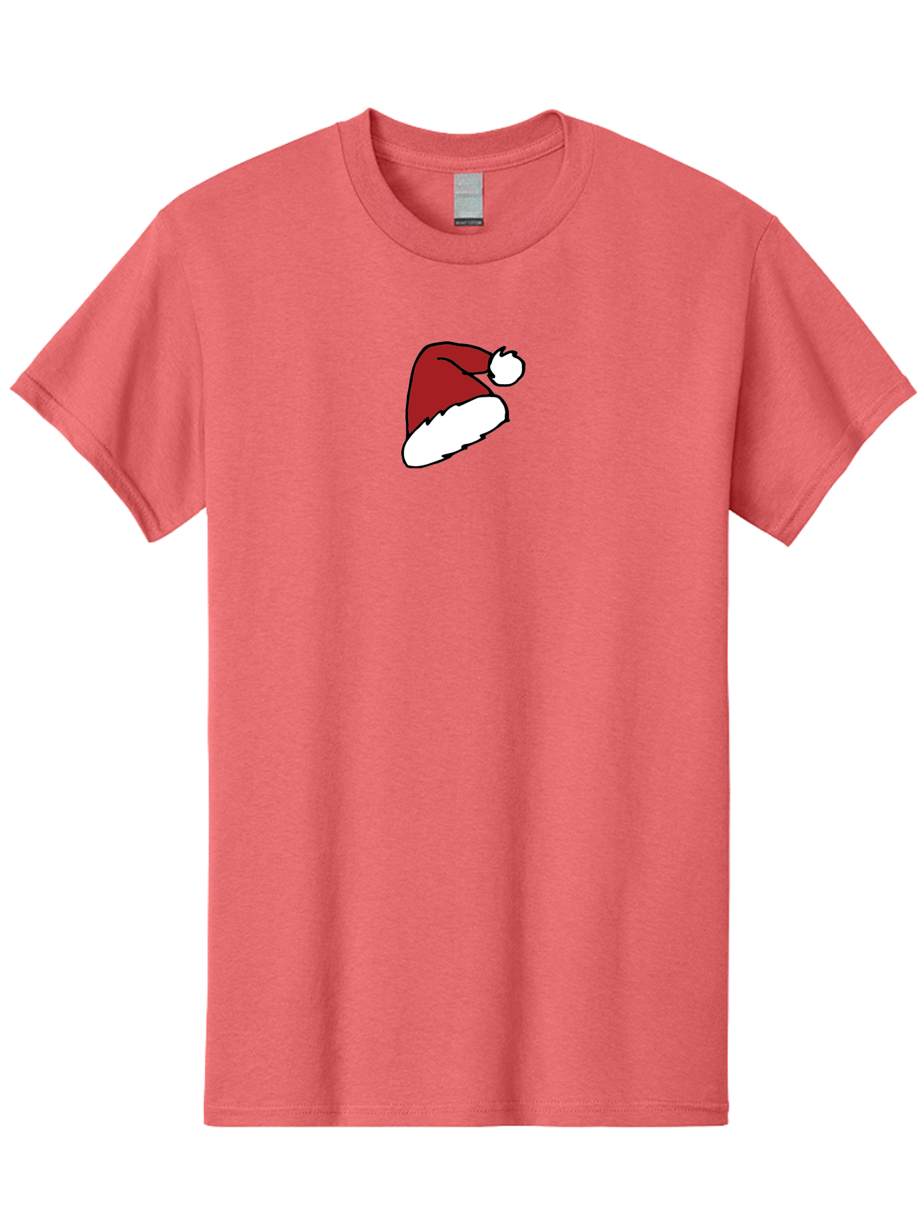 Santa-Hat Men'S Graphic Tee, 100% Cotton, Comfortable Casual Summer Wear, Machine Washable, Red And White Santa Hat, Christmas Accessory, Festive Headwear, Holiday Symbol, Cartoon Illustration, Winter Wear, Seasonal Decoration Aab095