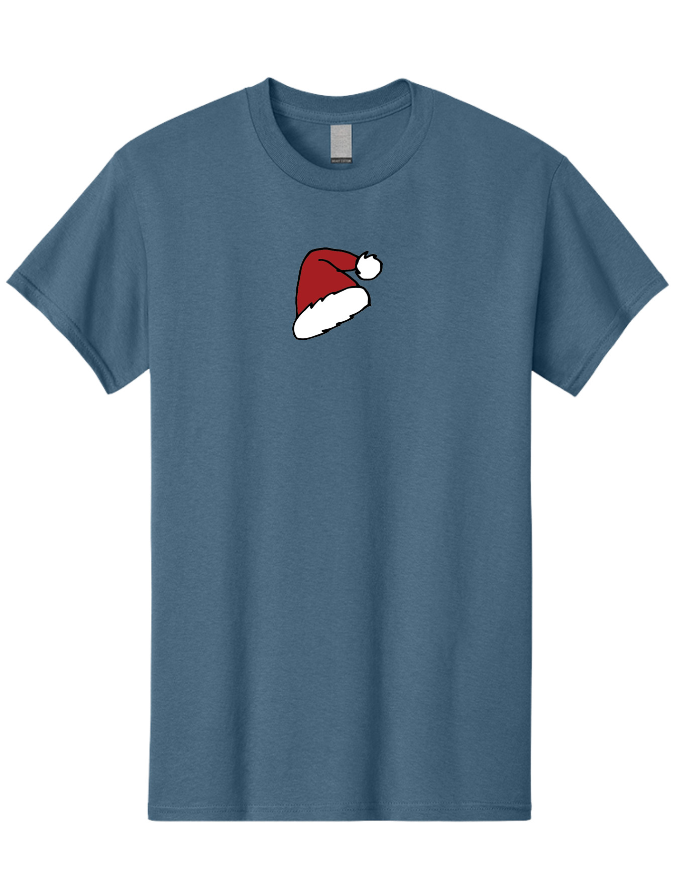 Santa-Hat Men'S Graphic Tee, 100% Cotton, Comfortable Casual Summer Wear, Machine Washable, Red And White Santa Hat, Christmas Accessory, Festive Headwear, Holiday Symbol, Cartoon Illustration, Winter Wear, Seasonal Decoration Aab095