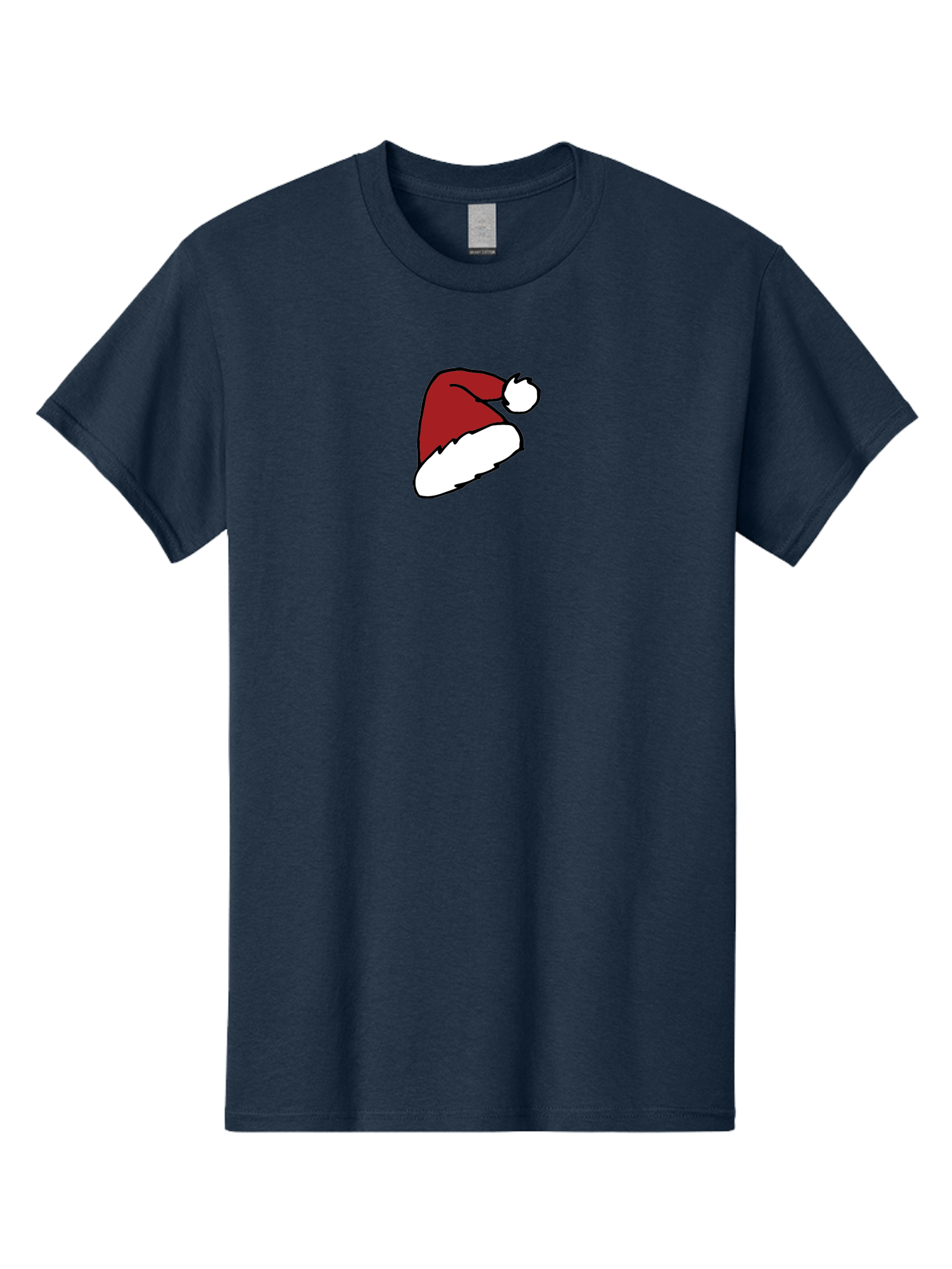 Santa-Hat Men'S Graphic Tee, 100% Cotton, Comfortable Casual Summer Wear, Machine Washable, Red And White Santa Hat, Christmas Accessory, Festive Headwear, Holiday Symbol, Cartoon Illustration, Winter Wear, Seasonal Decoration Aab095