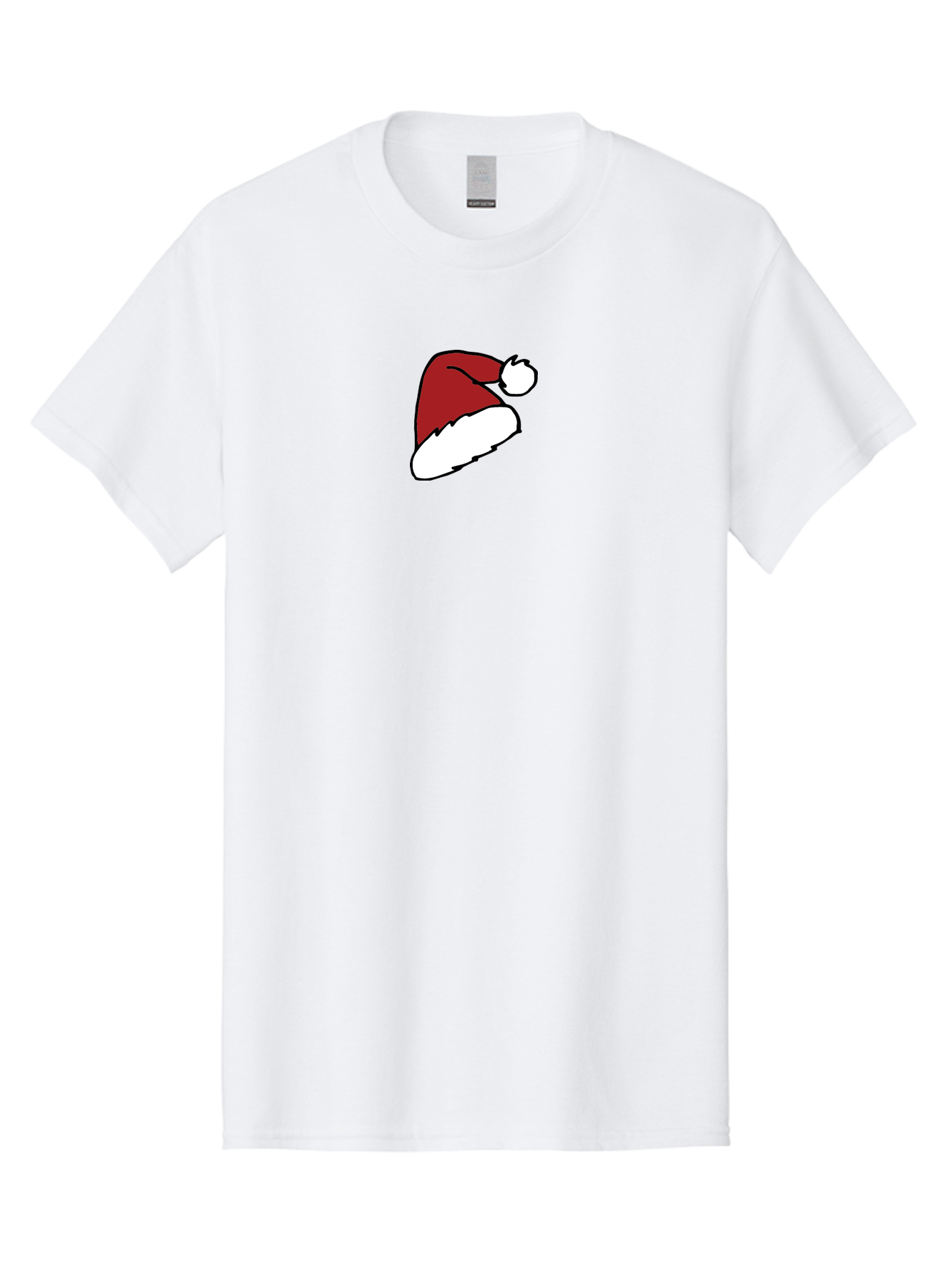 Santa-Hat Men'S Graphic Tee, 100% Cotton, Comfortable Casual Summer Wear, Machine Washable, Red And White Santa Hat, Christmas Accessory, Festive Headwear, Holiday Symbol, Cartoon Illustration, Winter Wear, Seasonal Decoration Aab095