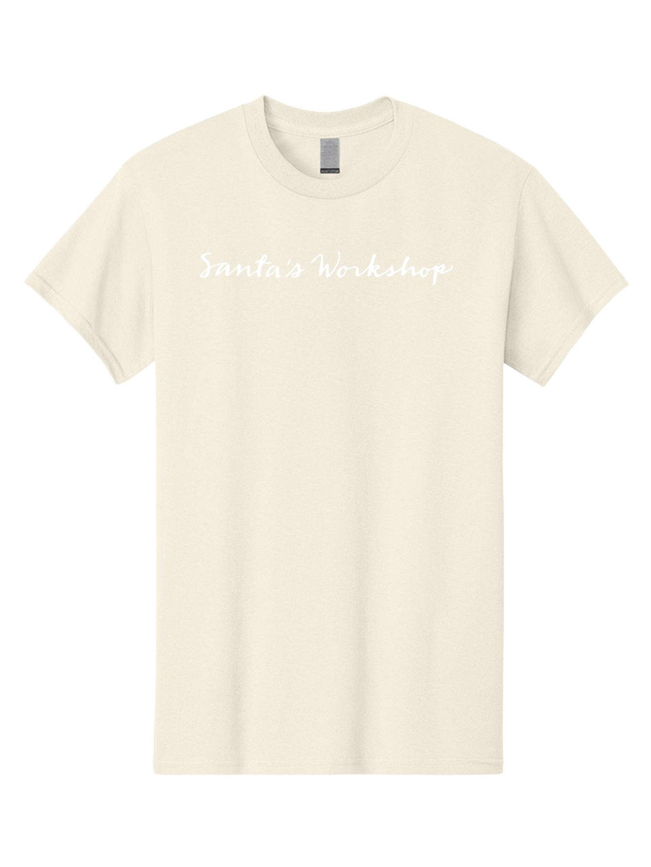 Santa-S-Workshop-1 Men'S Graphic Tee, 100% Cotton, Comfortable Casual Summer Wear, Machine Washable, Santa'S Workshop, Festive Sign, Christmas Theme, Holiday Graphics, Winter Wonderland, Joyful Atmosphere, Cursive Text Aab096