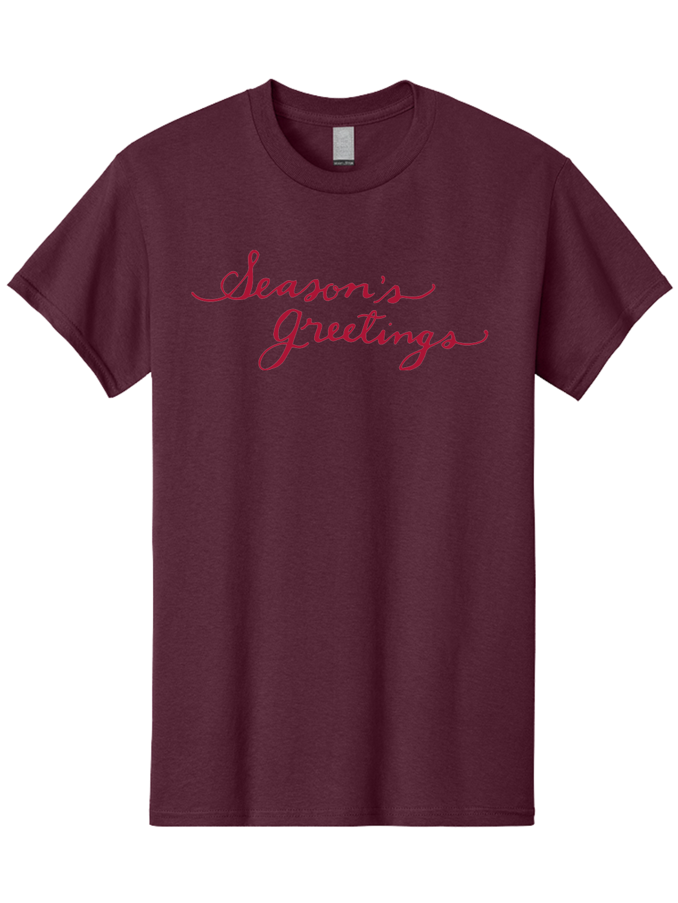 Season-S-Greetings-1 Men'S Graphic Tee, 100% Cotton, Comfortable Casual Summer Wear, Machine Washable, Season'S Greetings, Holiday Message, Festive Greeting, Cursive Text, Christmas Wishes, Holiday Season, Red And Green Color Scheme Aab099