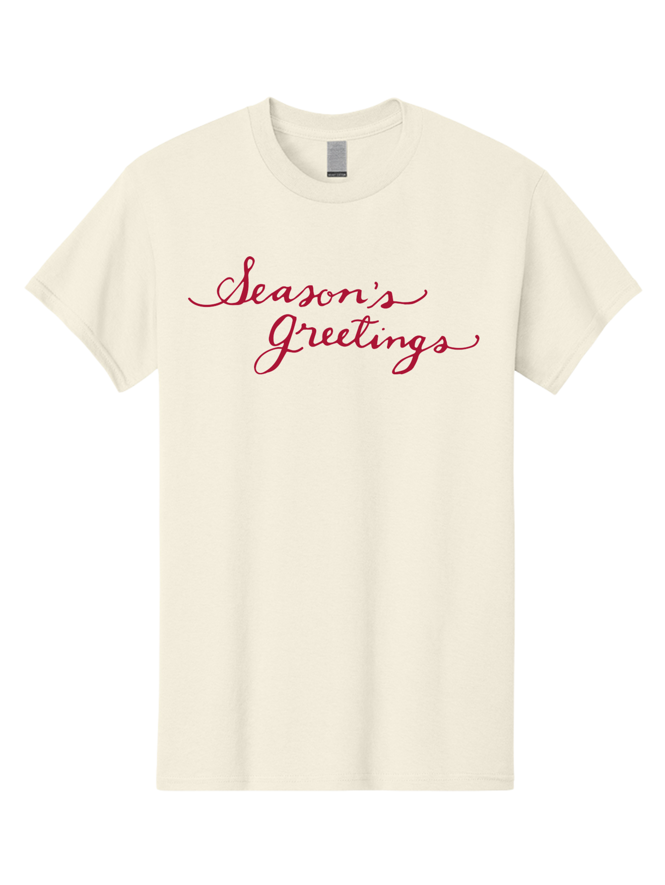 Season-S-Greetings-1 Men'S Graphic Tee, 100% Cotton, Comfortable Casual Summer Wear, Machine Washable, Season'S Greetings, Holiday Message, Festive Greeting, Cursive Text, Christmas Wishes, Holiday Season, Red And Green Color Scheme Aab099