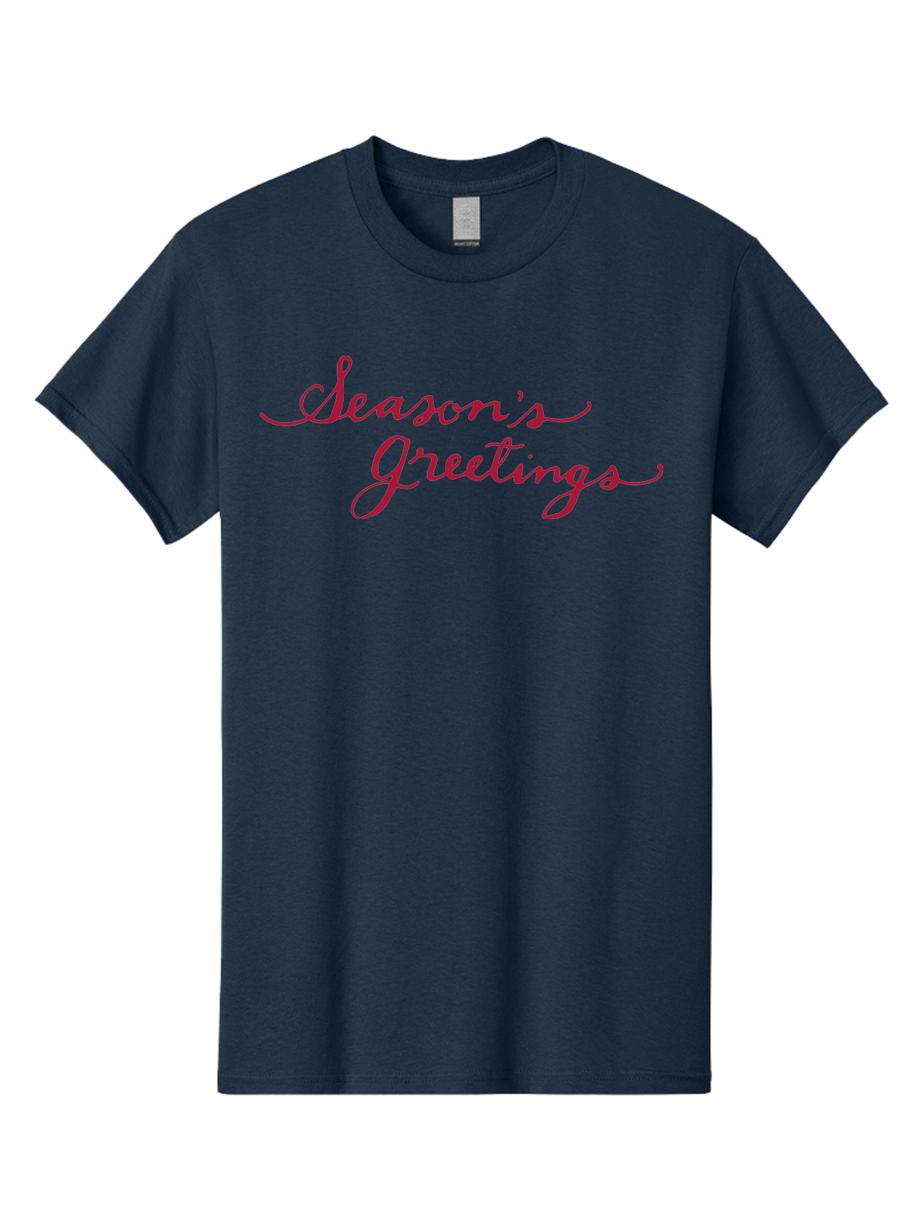 Season-S-Greetings-1 Men'S Graphic Tee, 100% Cotton, Comfortable Casual Summer Wear, Machine Washable, Season'S Greetings, Holiday Message, Festive Greeting, Cursive Text, Christmas Wishes, Holiday Season, Red And Green Color Scheme Aab099