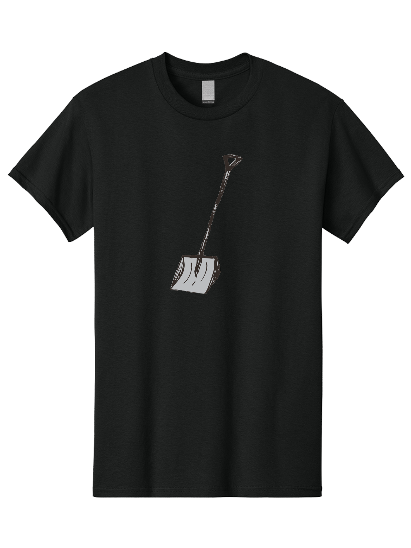 Shovel-1 Men'S Graphic Tee, 100% Cotton, Comfortable Casual Summer Wear, Machine Washable, Handheld Shovel, Gardening Tool, Digging Equipment, Metal Handle, Curved Blade, Rectangular Head, Simple Design, Illustration Style, Black Outline Aab101
