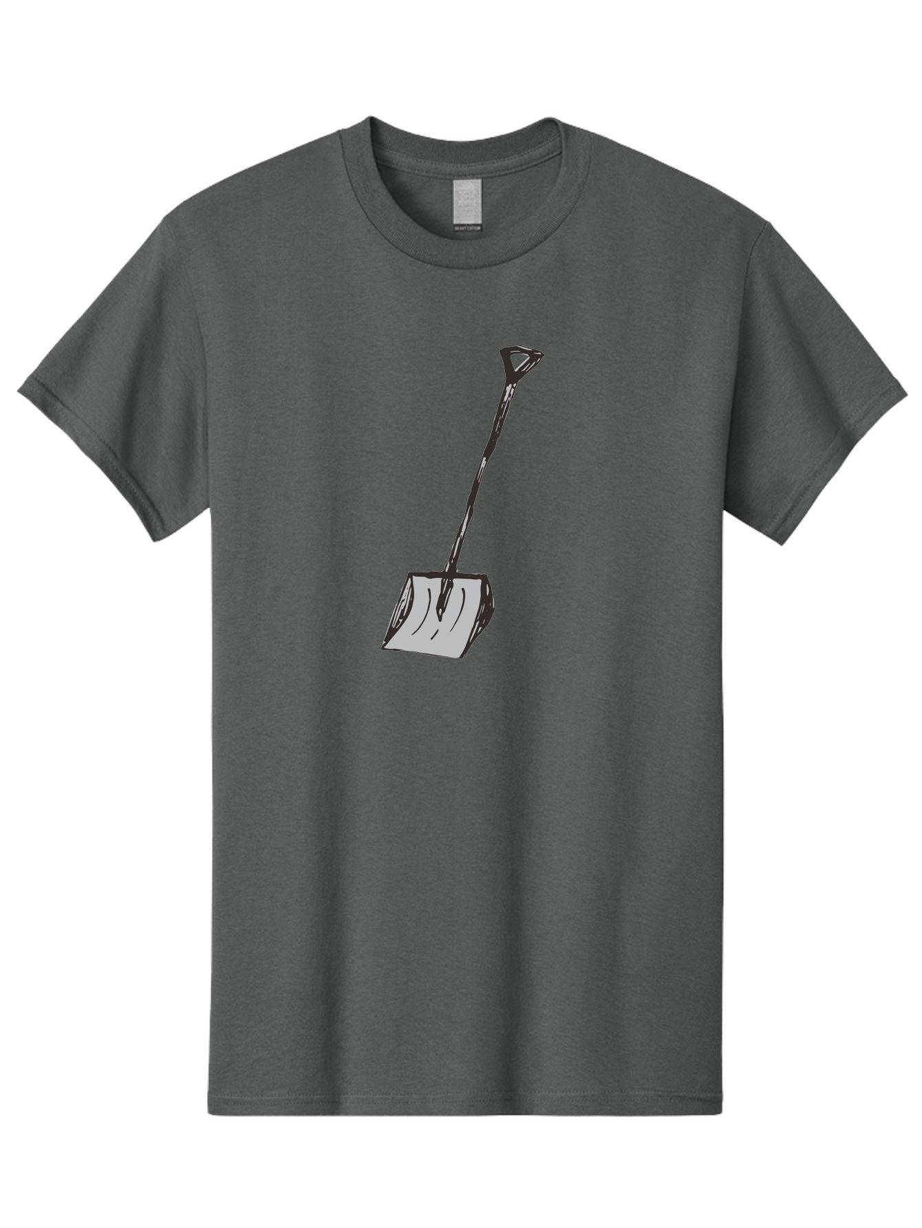 Shovel-1 Men'S Graphic Tee, 100% Cotton, Comfortable Casual Summer Wear, Machine Washable, Handheld Shovel, Gardening Tool, Digging Equipment, Metal Handle, Curved Blade, Rectangular Head, Simple Design, Illustration Style, Black Outline Aab101