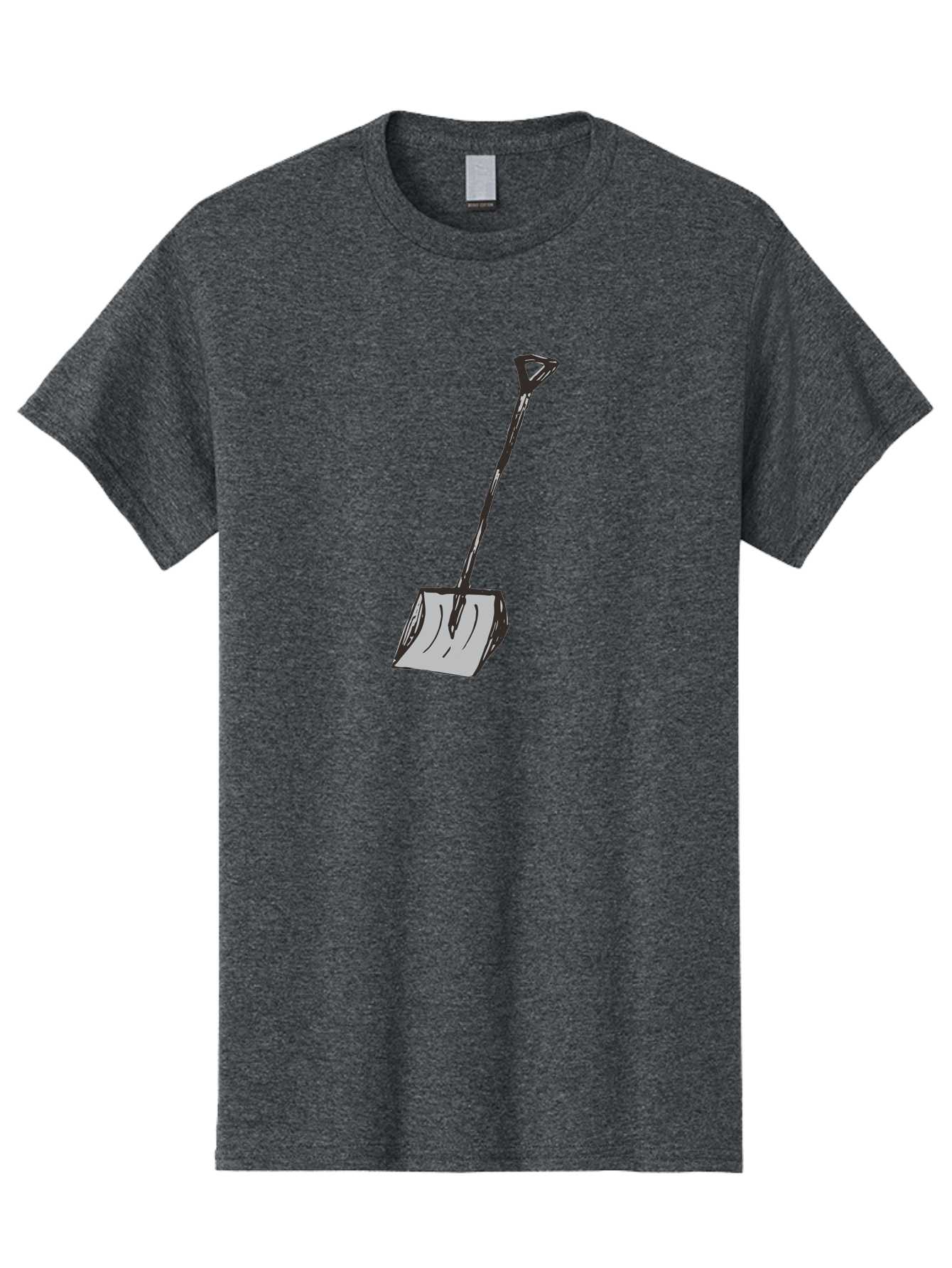 Shovel-1 Men'S Graphic Tee, 100% Cotton, Comfortable Casual Summer Wear, Machine Washable, Handheld Shovel, Gardening Tool, Digging Equipment, Metal Handle, Curved Blade, Rectangular Head, Simple Design, Illustration Style, Black Outline Aab101