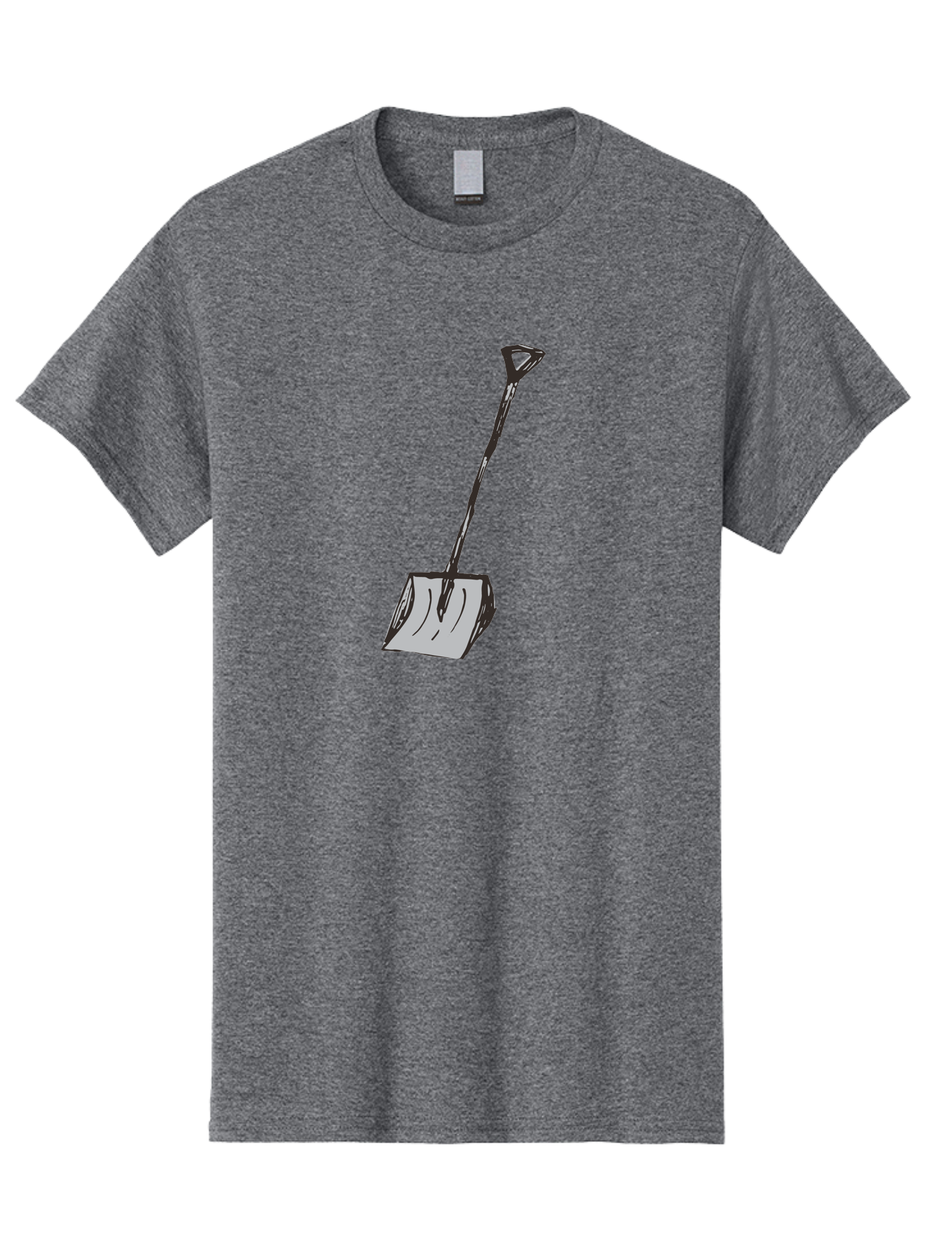 Shovel-1 Men'S Graphic Tee, 100% Cotton, Comfortable Casual Summer Wear, Machine Washable, Handheld Shovel, Gardening Tool, Digging Equipment, Metal Handle, Curved Blade, Rectangular Head, Simple Design, Illustration Style, Black Outline Aab101