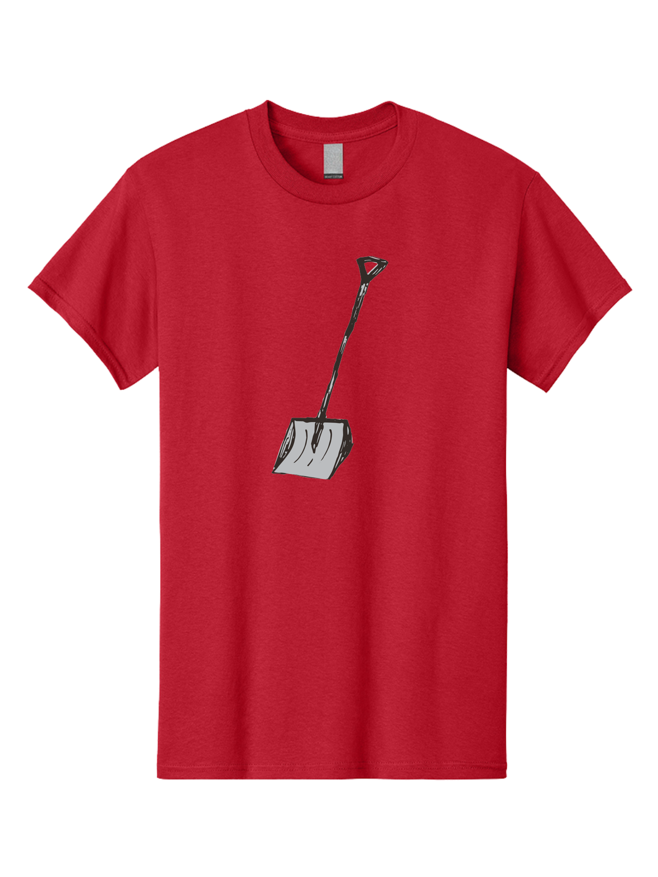 Shovel-1 Men'S Graphic Tee, 100% Cotton, Comfortable Casual Summer Wear, Machine Washable, Handheld Shovel, Gardening Tool, Digging Equipment, Metal Handle, Curved Blade, Rectangular Head, Simple Design, Illustration Style, Black Outline Aab101