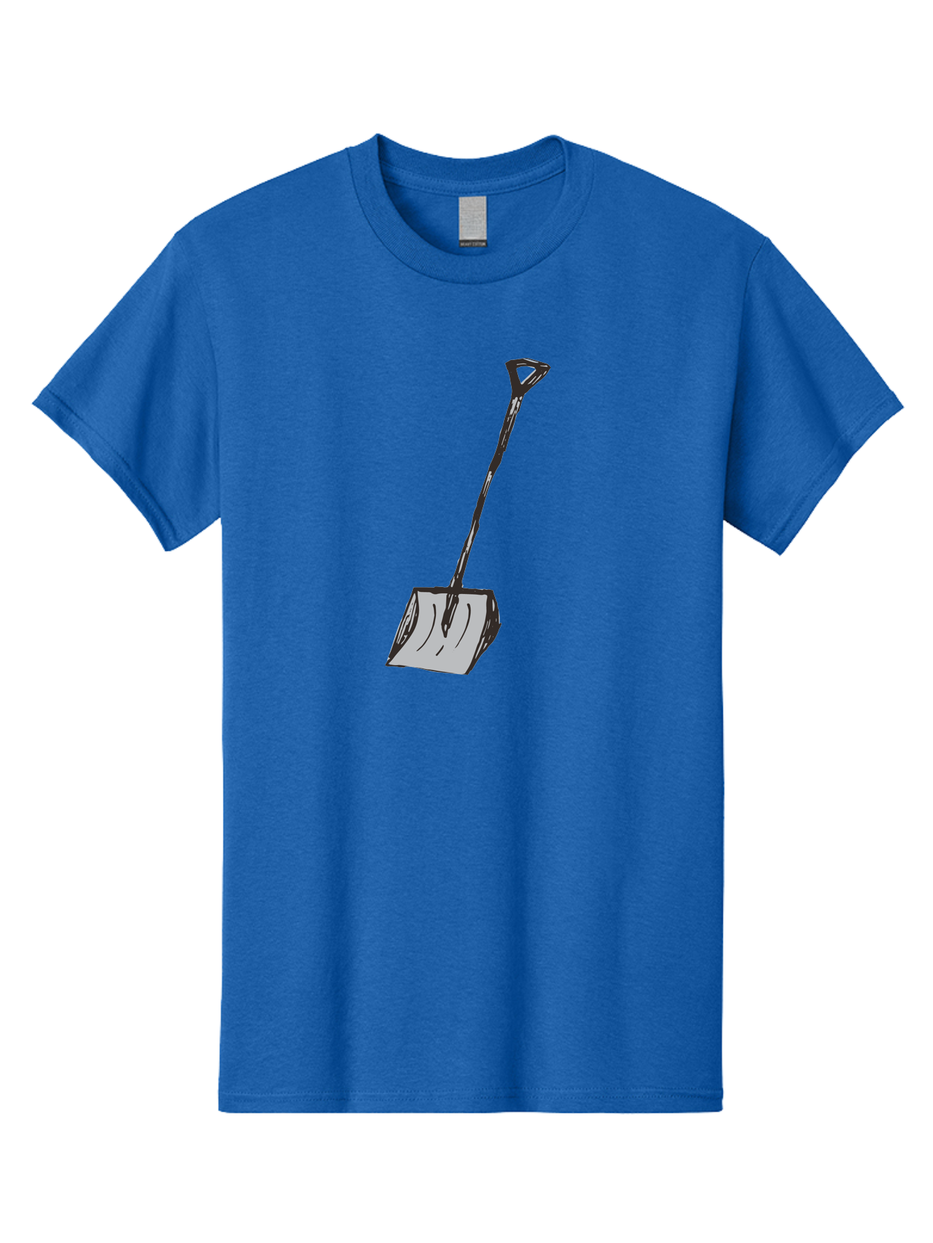 Shovel-1 Men'S Graphic Tee, 100% Cotton, Comfortable Casual Summer Wear, Machine Washable, Handheld Shovel, Gardening Tool, Digging Equipment, Metal Handle, Curved Blade, Rectangular Head, Simple Design, Illustration Style, Black Outline Aab101