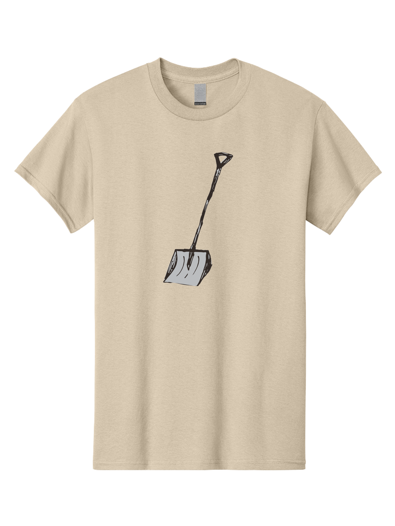 Shovel-1 Men'S Graphic Tee, 100% Cotton, Comfortable Casual Summer Wear, Machine Washable, Handheld Shovel, Gardening Tool, Digging Equipment, Metal Handle, Curved Blade, Rectangular Head, Simple Design, Illustration Style, Black Outline Aab101