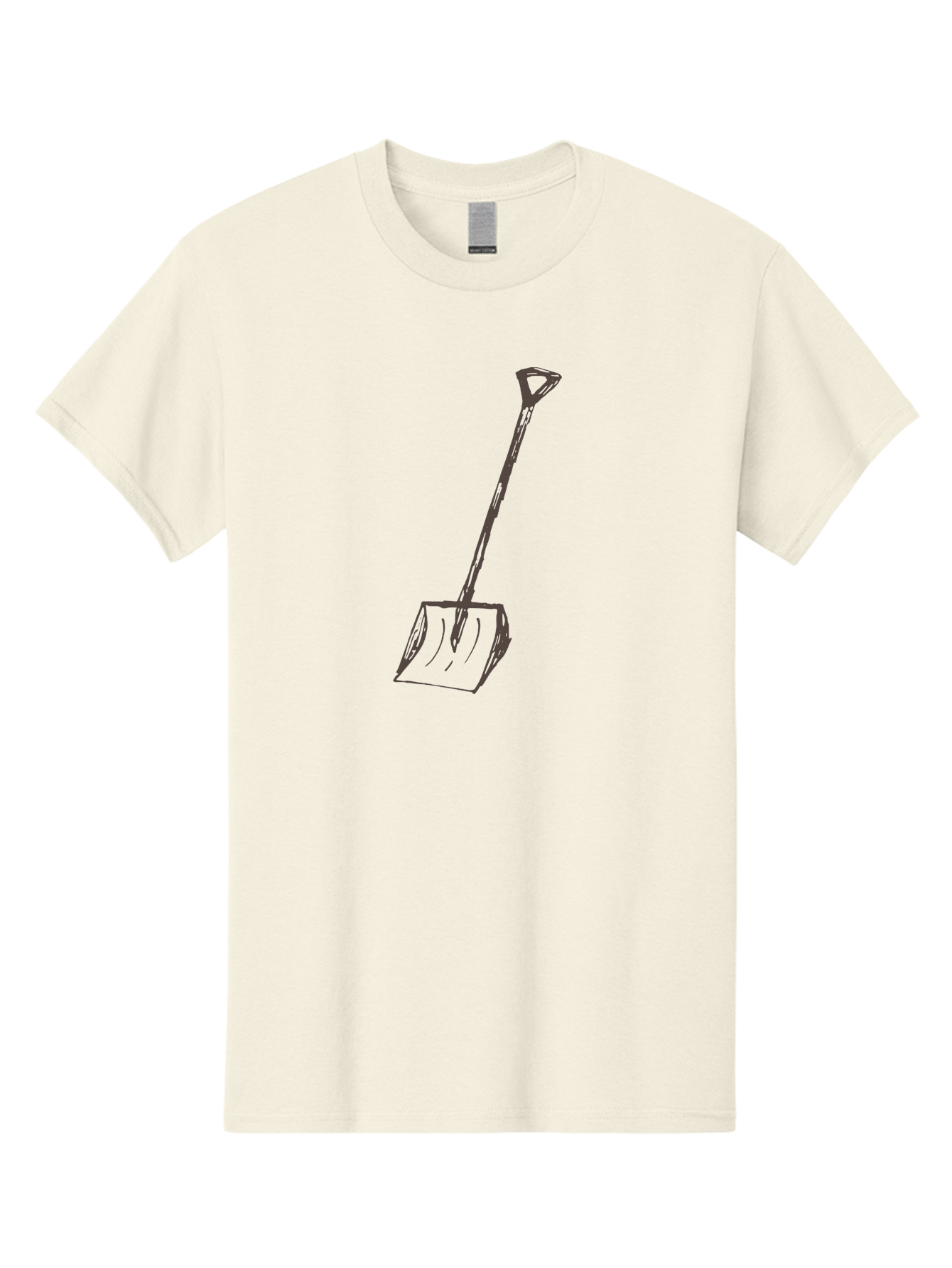 Shovel Men'S Graphic Tee, 100% Cotton, Comfortable Casual Summer Wear, Machine Washable, Hand-Drawn Shovel, Gardening Tool, Yard Work, Digging Equipment, Manual Labor, Simple Illustration, Garden Shovel Aab102