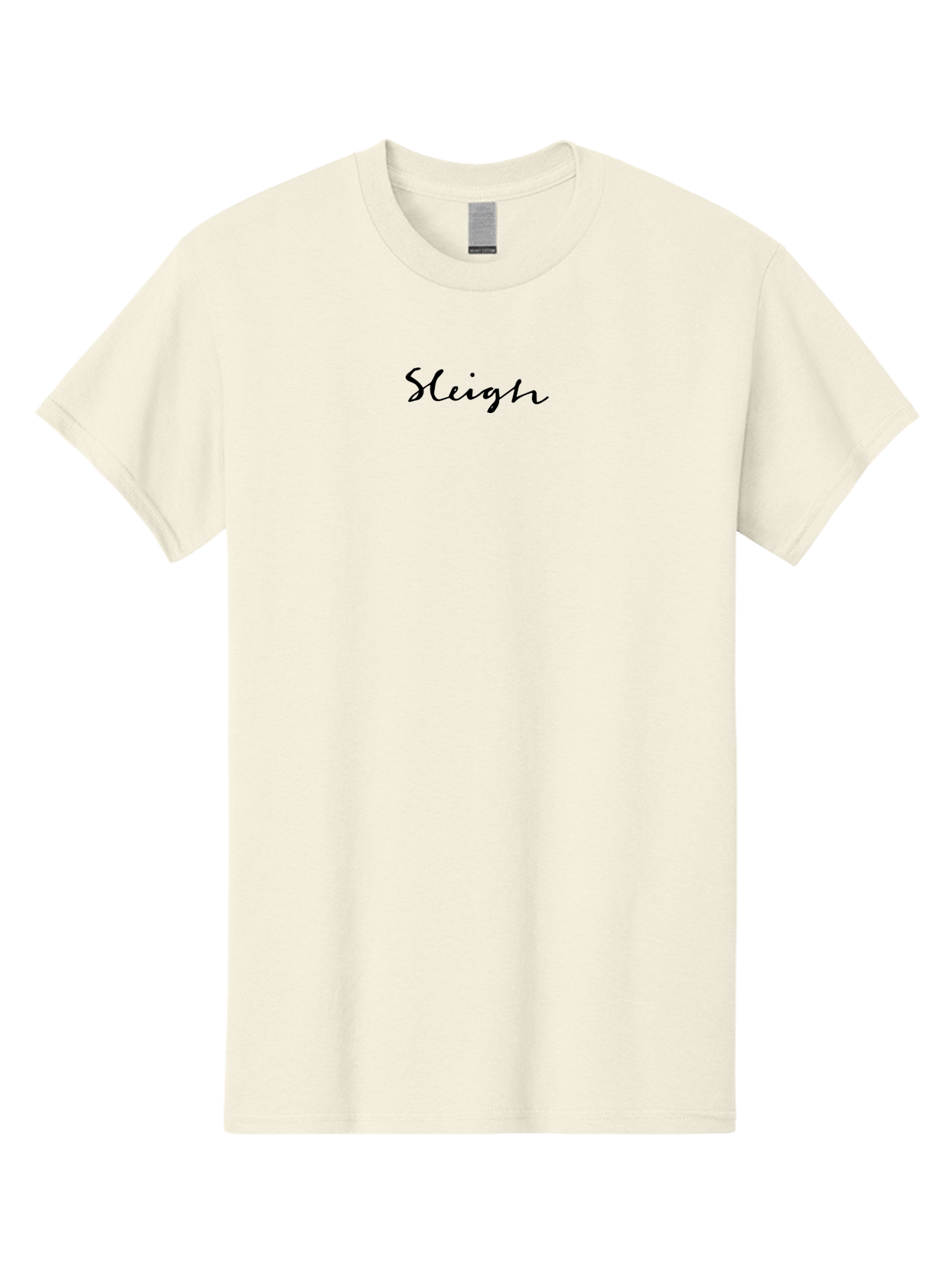 Sleigh-2 Men'S Graphic Tee, 100% Cotton, Comfortable Casual Summer Wear, Machine Washable, Sleigh, Cursive Font, Black Text, Christmas, Holiday, Winter Season, Festive Atmosphere, Elegant Script Aab106