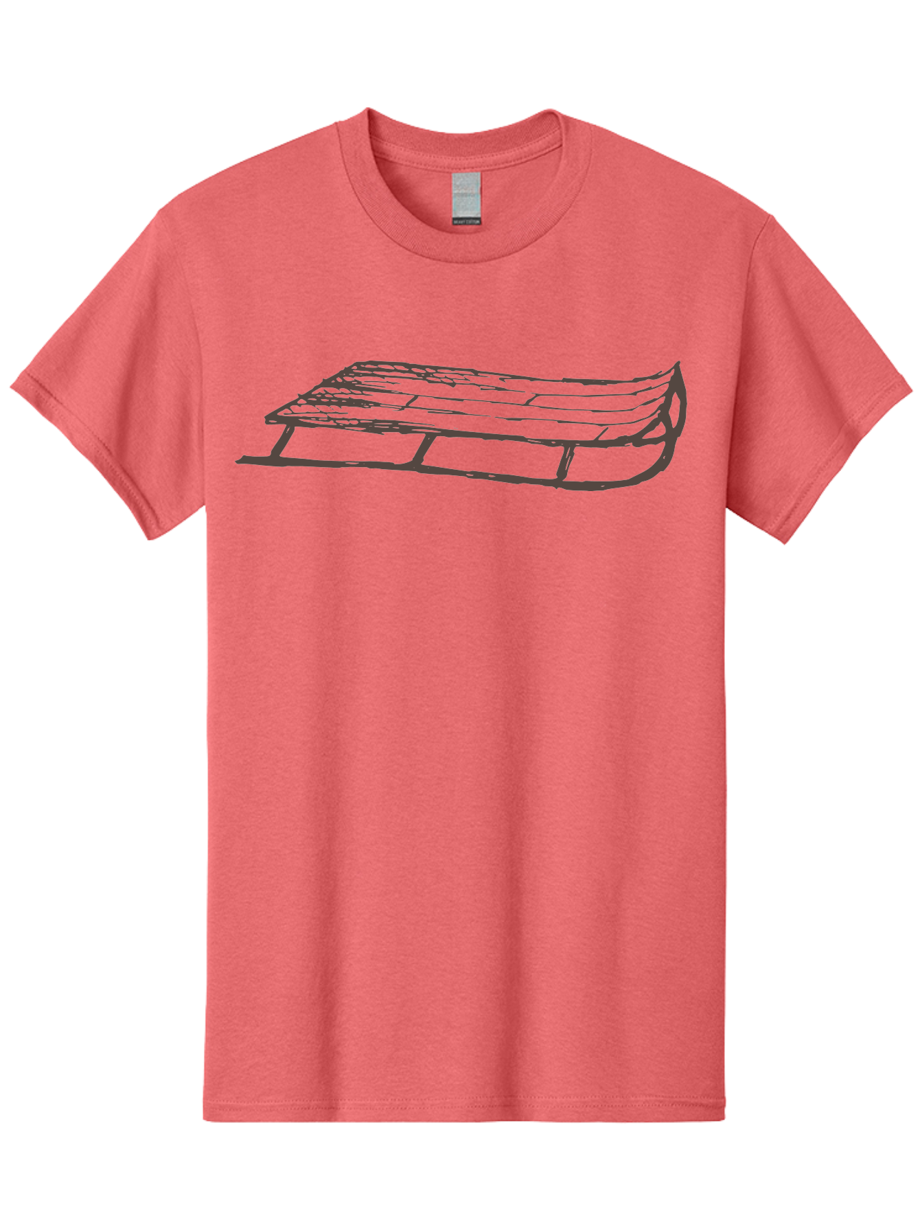 Sleigh Men'S Graphic Tee, 100% Cotton, Comfortable Casual Summer Wear, Machine Washable, Winter Sled, Festive Season, Snow Ride, Joyful Activity, Wooden Frame, Curved Runners, Holiday Fun, Winter Sport, Snowy Landscape, Cold Weather, Aab109