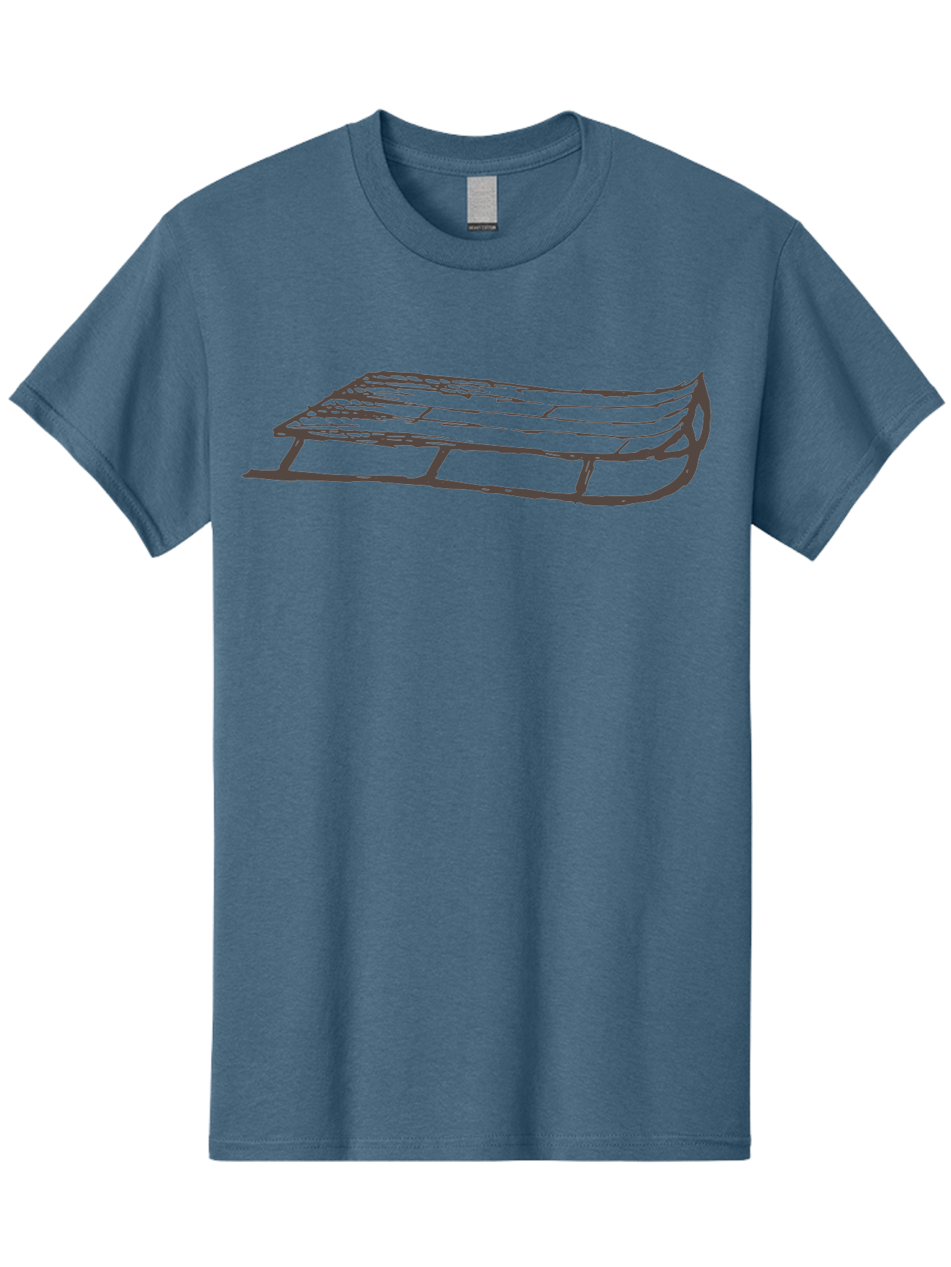 Sleigh Men'S Graphic Tee, 100% Cotton, Comfortable Casual Summer Wear, Machine Washable, Winter Sled, Festive Season, Snow Ride, Joyful Activity, Wooden Frame, Curved Runners, Holiday Fun, Winter Sport, Snowy Landscape, Cold Weather, Aab109