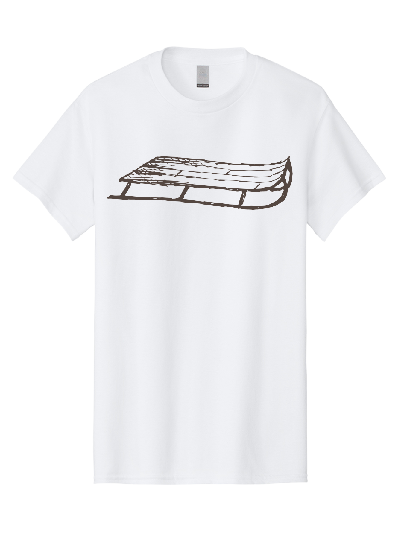 Sleigh Men'S Graphic Tee, 100% Cotton, Comfortable Casual Summer Wear, Machine Washable, Winter Sled, Festive Season, Snow Ride, Joyful Activity, Wooden Frame, Curved Runners, Holiday Fun, Winter Sport, Snowy Landscape, Cold Weather, Aab109