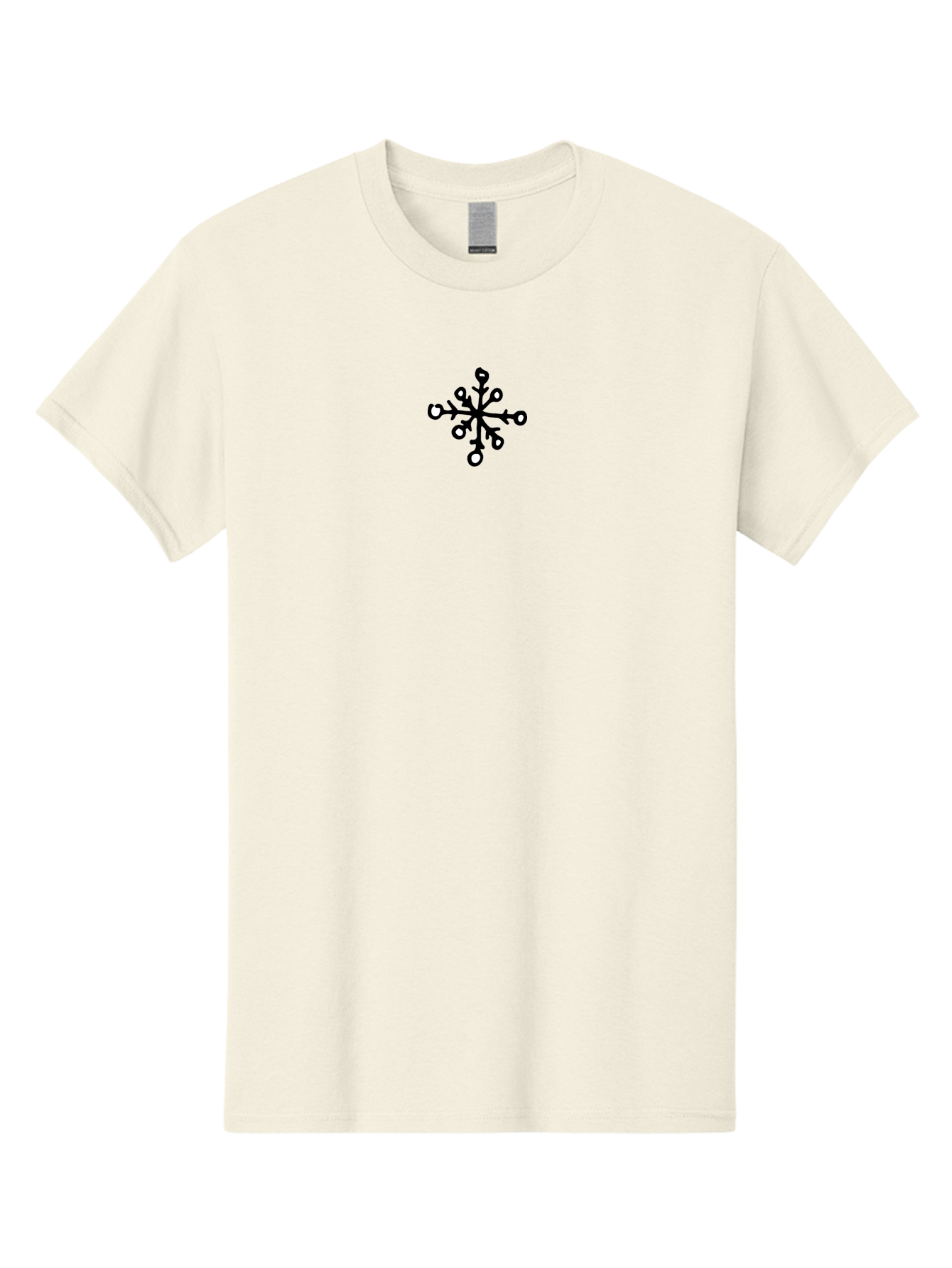 Snowflake-1 Men'S Graphic Tee, 100% Cotton, Comfortable Casual Summer Wear, Machine Washable, Stylized Snowflake, Minimalist Design, Simple Shapes, Black And White Contrast, Festive Symbol, Winter Theme, Abstract Art Aab111