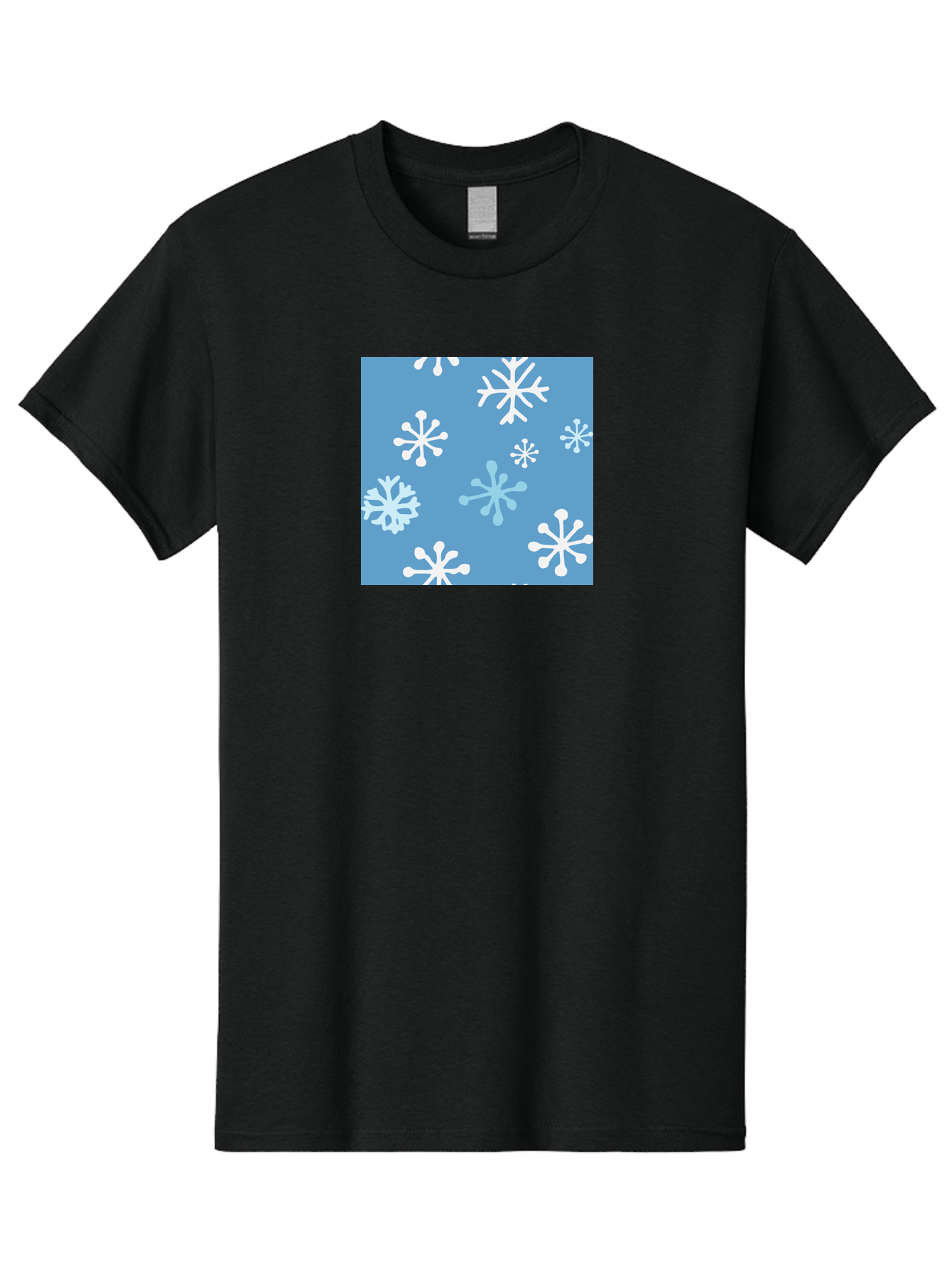 Snowflakes Men'S Graphic Tee, 100% Cotton, Comfortable Casual Summer Wear, Machine Washable, Winter Wonderland, Snowflake Pattern, Festive Design, Blue Background, White Snowflakes, Cold Weather, Snowy Scene, Holiday Theme, Seasonal Graphic, Aab123