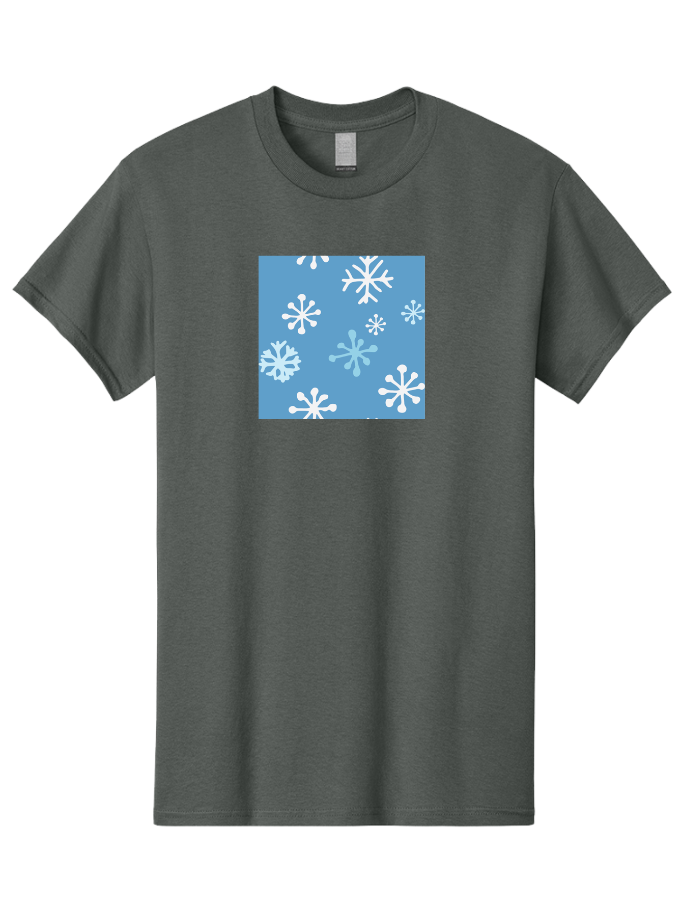 Snowflakes Men'S Graphic Tee, 100% Cotton, Comfortable Casual Summer Wear, Machine Washable, Winter Wonderland, Snowflake Pattern, Festive Design, Blue Background, White Snowflakes, Cold Weather, Snowy Scene, Holiday Theme, Seasonal Graphic, Aab123