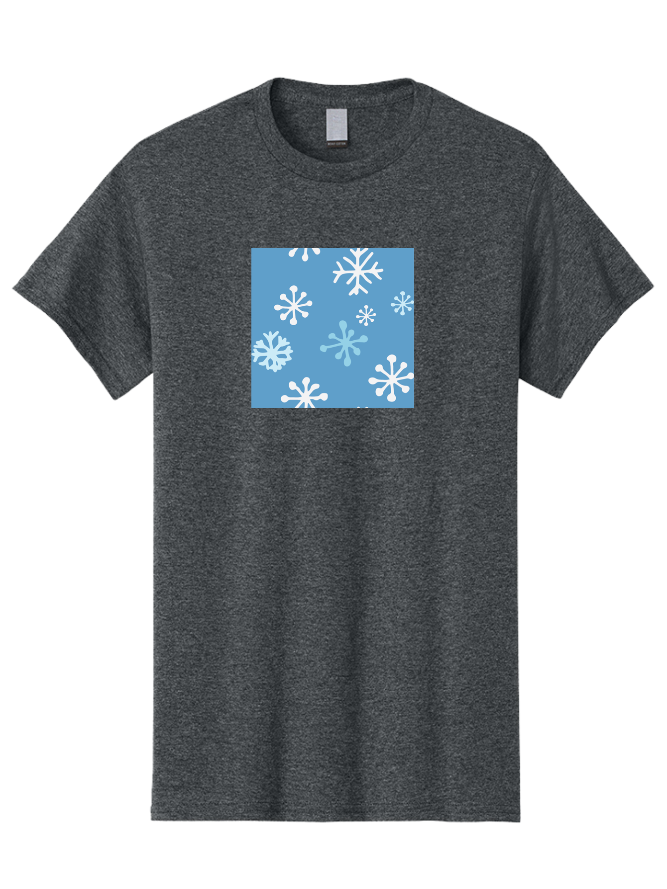 Snowflakes Men'S Graphic Tee, 100% Cotton, Comfortable Casual Summer Wear, Machine Washable, Winter Wonderland, Snowflake Pattern, Festive Design, Blue Background, White Snowflakes, Cold Weather, Snowy Scene, Holiday Theme, Seasonal Graphic, Aab123
