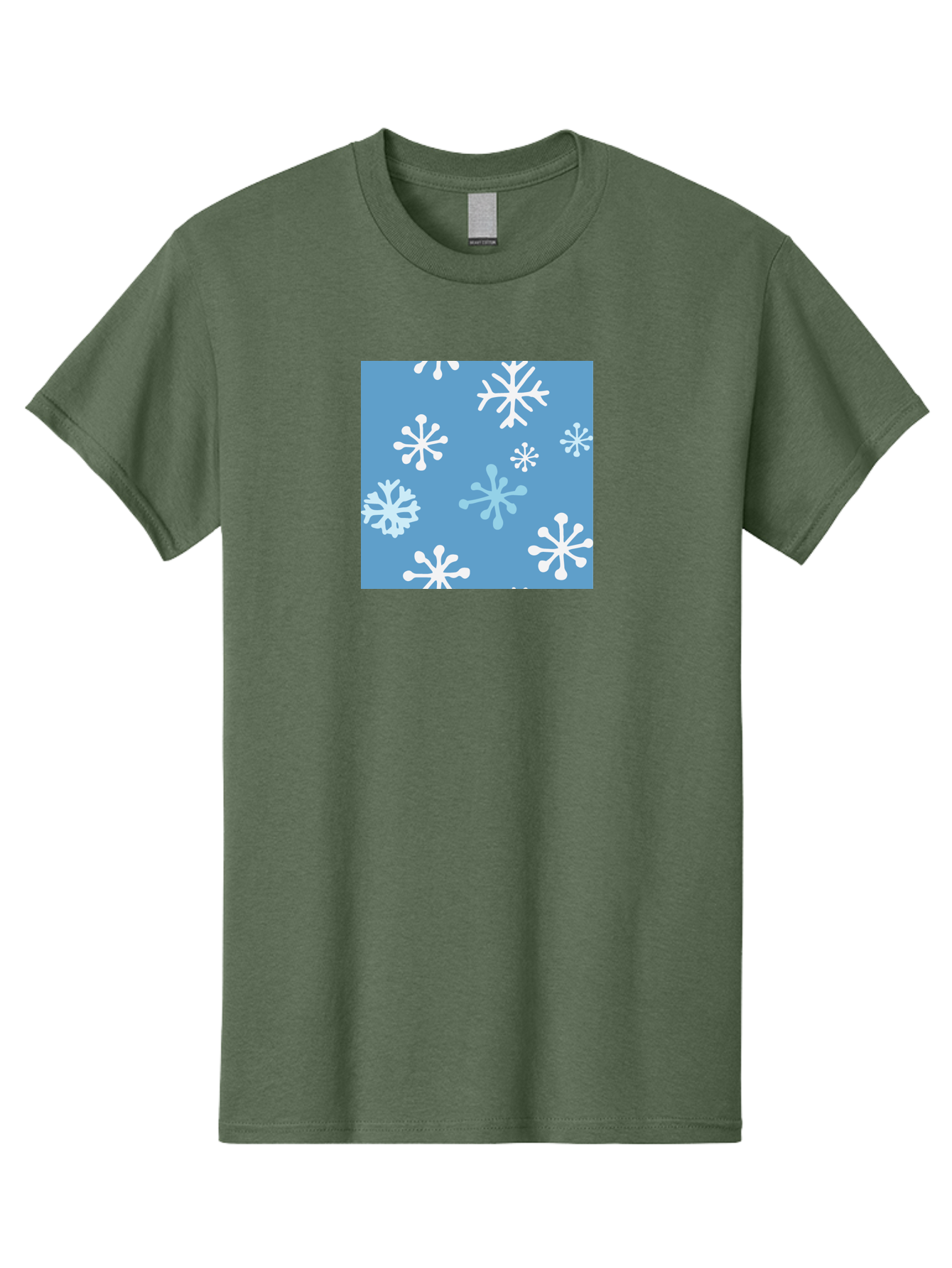 Snowflakes Men'S Graphic Tee, 100% Cotton, Comfortable Casual Summer Wear, Machine Washable, Winter Wonderland, Snowflake Pattern, Festive Design, Blue Background, White Snowflakes, Cold Weather, Snowy Scene, Holiday Theme, Seasonal Graphic, Aab123