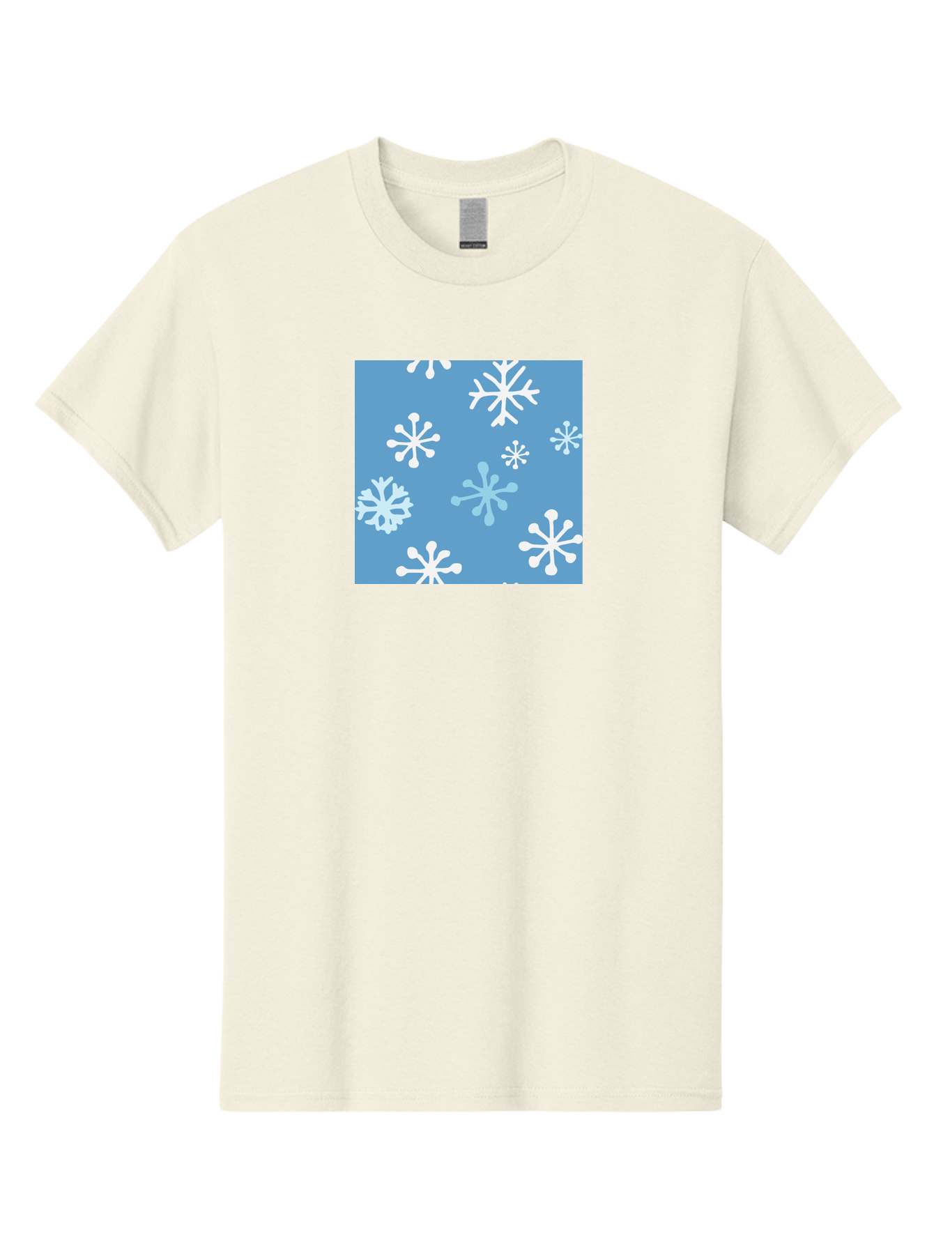 Snowflakes Men'S Graphic Tee, 100% Cotton, Comfortable Casual Summer Wear, Machine Washable, Winter Wonderland, Snowflake Pattern, Festive Design, Blue Background, White Snowflakes, Cold Weather, Snowy Scene, Holiday Theme, Seasonal Graphic, Aab123