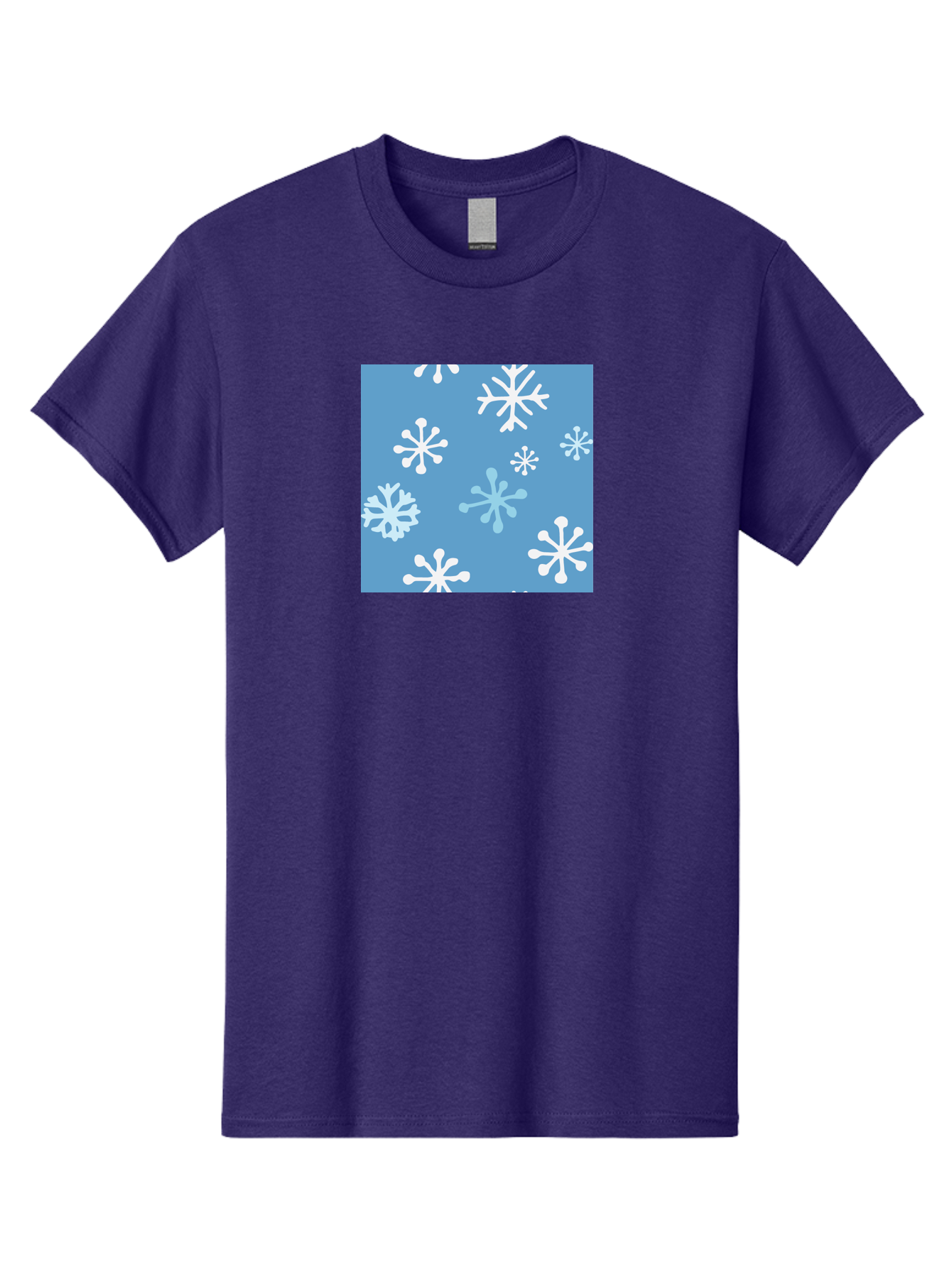 Snowflakes Men'S Graphic Tee, 100% Cotton, Comfortable Casual Summer Wear, Machine Washable, Winter Wonderland, Snowflake Pattern, Festive Design, Blue Background, White Snowflakes, Cold Weather, Snowy Scene, Holiday Theme, Seasonal Graphic, Aab123