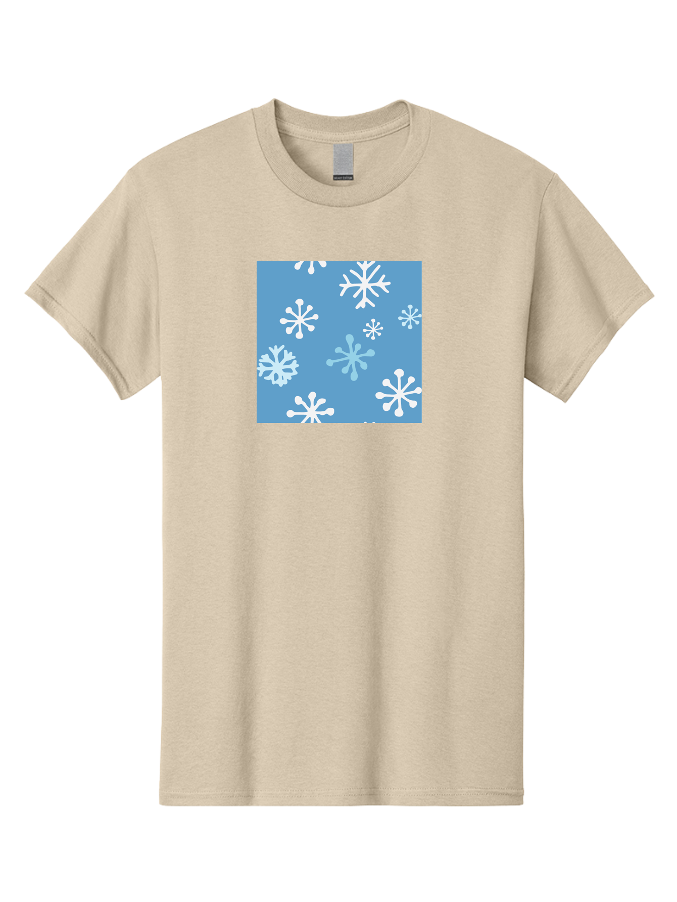 Snowflakes Men'S Graphic Tee, 100% Cotton, Comfortable Casual Summer Wear, Machine Washable, Winter Wonderland, Snowflake Pattern, Festive Design, Blue Background, White Snowflakes, Cold Weather, Snowy Scene, Holiday Theme, Seasonal Graphic, Aab123