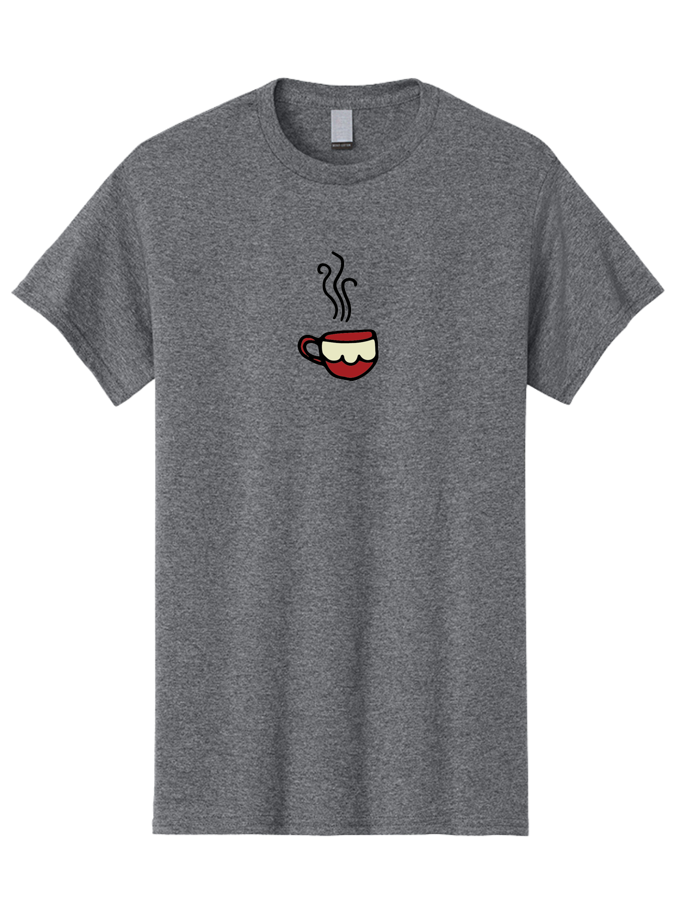 Steaming-Cup Men'S Graphic Tee, 100% Cotton, Comfortable Casual Summer Wear, Machine Washable, Steaming Hot Coffee, Morning Pick-Me-Up, Coffee Break, Hot Beverage, Coffee Cup, Hot Drink, Daily Grind Aab138