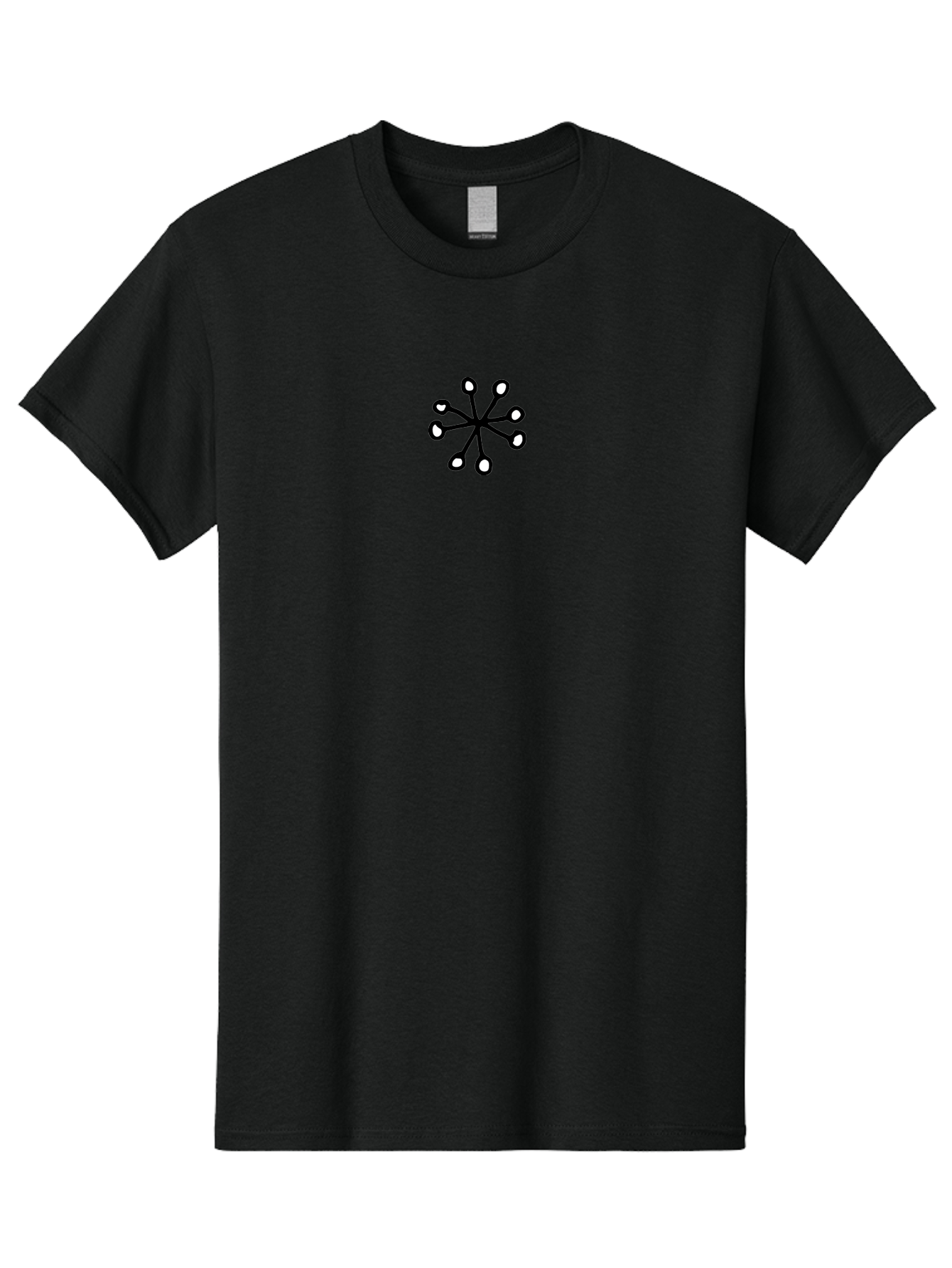 Stylized-Asterisk Men'S Graphic Tee, 100% Cotton, Comfortable Casual Summer Wear, Machine Washable, Simple Icon, Asterisk Symbol, Minimalist Design, Black And White, Radial Pattern, Abstract Shape, Graphical Element, Modern Aesthetic Aab140