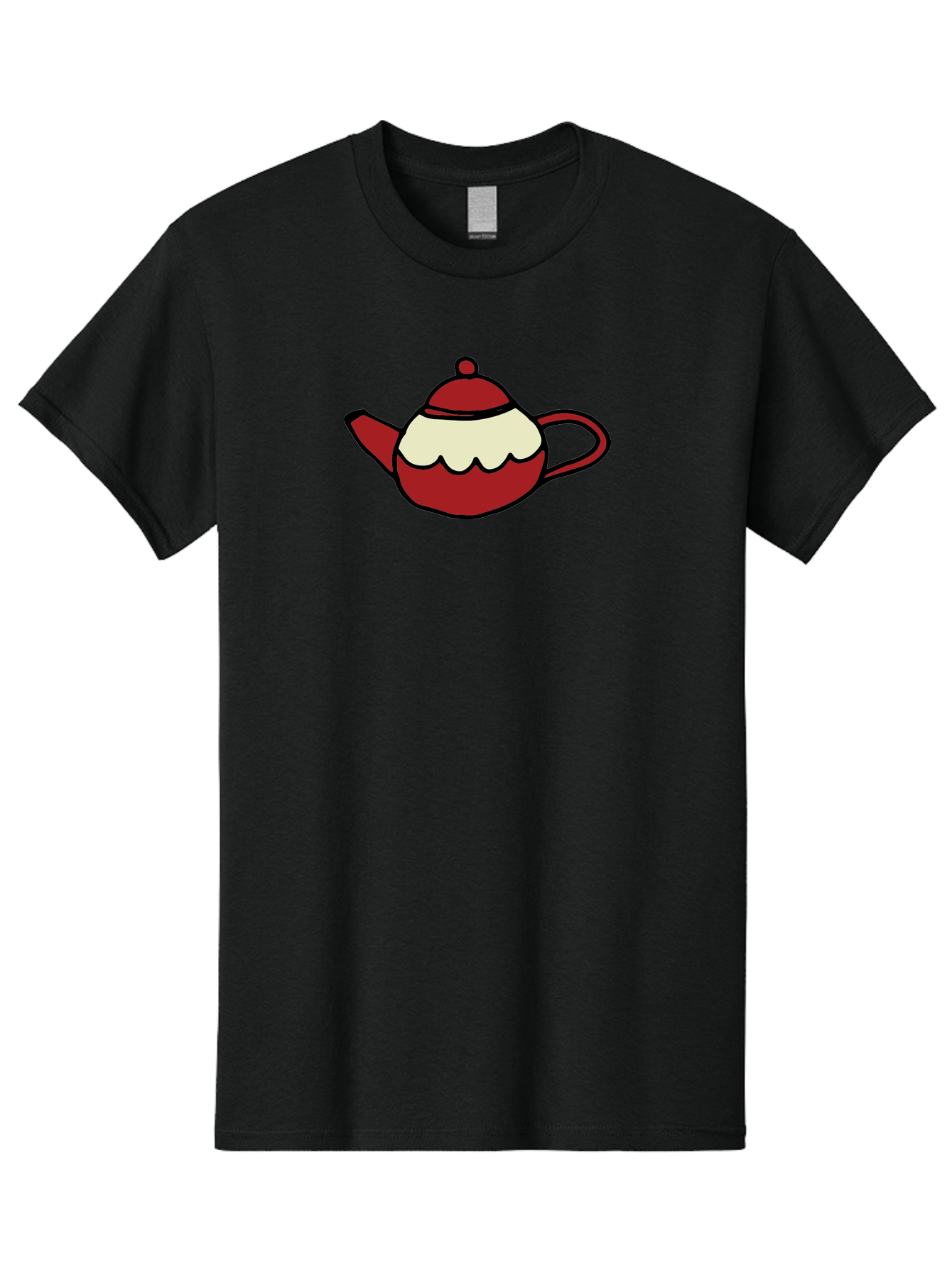 Teapot Men'S Graphic Tee, 100% Cotton, Comfortable Casual Summer Wear, Machine Washable, Teapot, Red Teapot, Cartoon Teapot, Tea, Beverage, Hospitality, Comfort, Whimsical Illustration, Tea Party, Digital Art Aab142