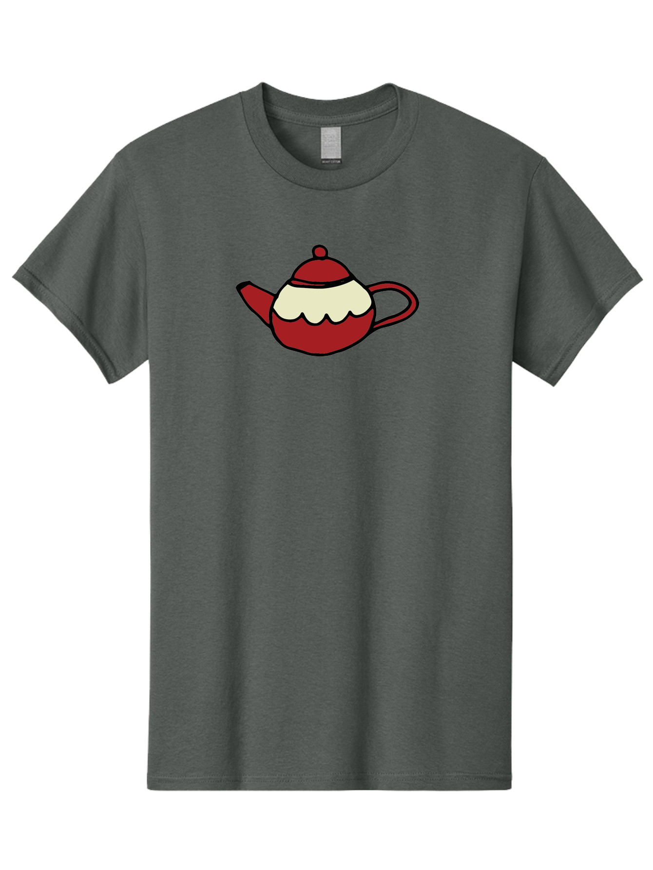 Teapot Men'S Graphic Tee, 100% Cotton, Comfortable Casual Summer Wear, Machine Washable, Teapot, Red Teapot, Cartoon Teapot, Tea, Beverage, Hospitality, Comfort, Whimsical Illustration, Tea Party, Digital Art Aab142