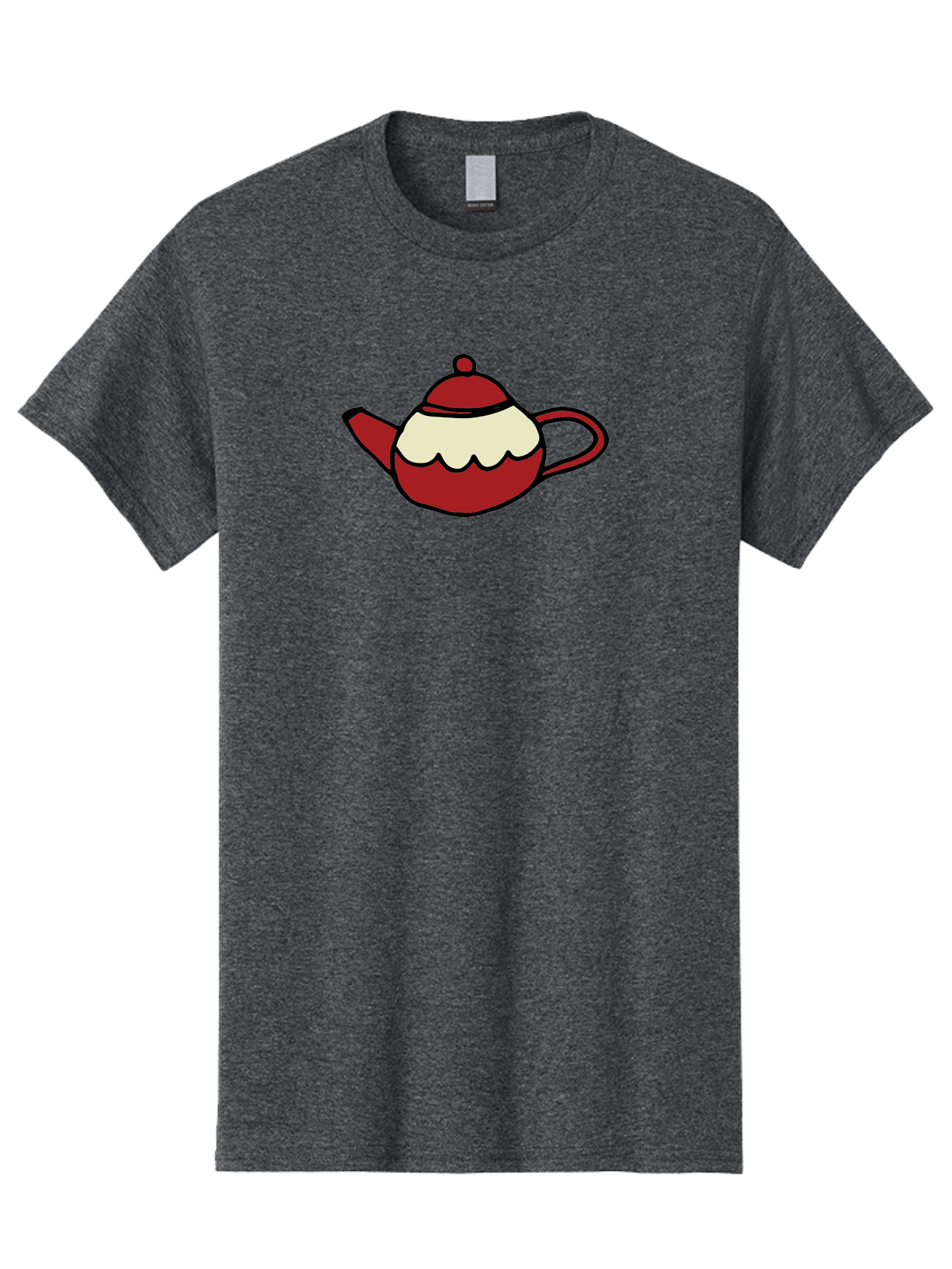 Teapot Men'S Graphic Tee, 100% Cotton, Comfortable Casual Summer Wear, Machine Washable, Teapot, Red Teapot, Cartoon Teapot, Tea, Beverage, Hospitality, Comfort, Whimsical Illustration, Tea Party, Digital Art Aab142