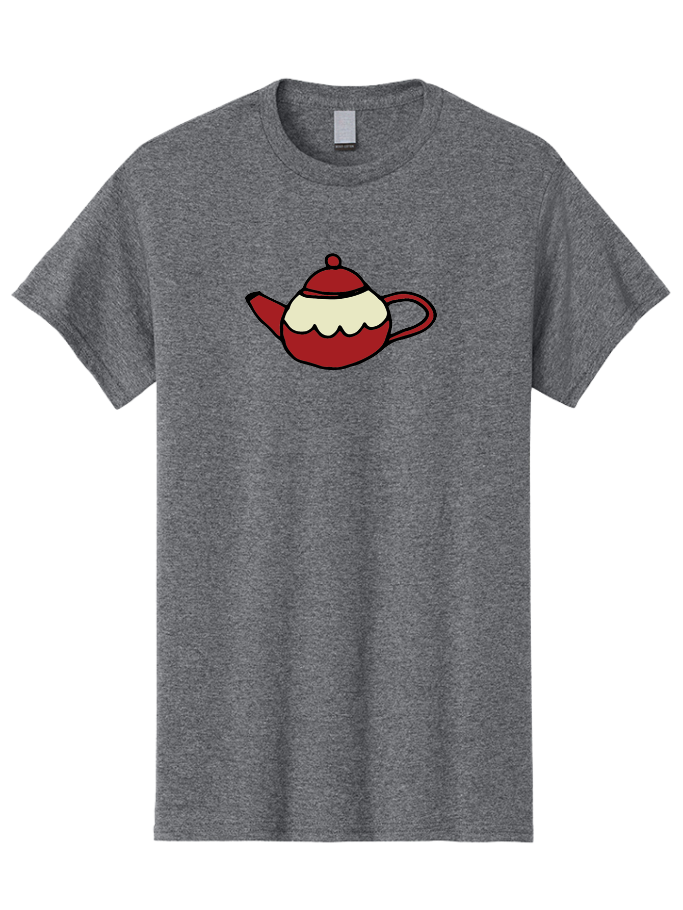 Teapot Men'S Graphic Tee, 100% Cotton, Comfortable Casual Summer Wear, Machine Washable, Teapot, Red Teapot, Cartoon Teapot, Tea, Beverage, Hospitality, Comfort, Whimsical Illustration, Tea Party, Digital Art Aab142