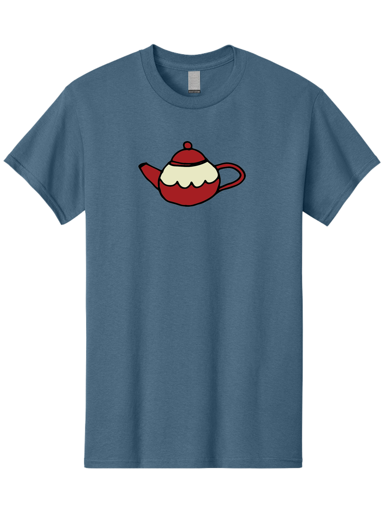 Teapot Men'S Graphic Tee, 100% Cotton, Comfortable Casual Summer Wear, Machine Washable, Teapot, Red Teapot, Cartoon Teapot, Tea, Beverage, Hospitality, Comfort, Whimsical Illustration, Tea Party, Digital Art Aab142