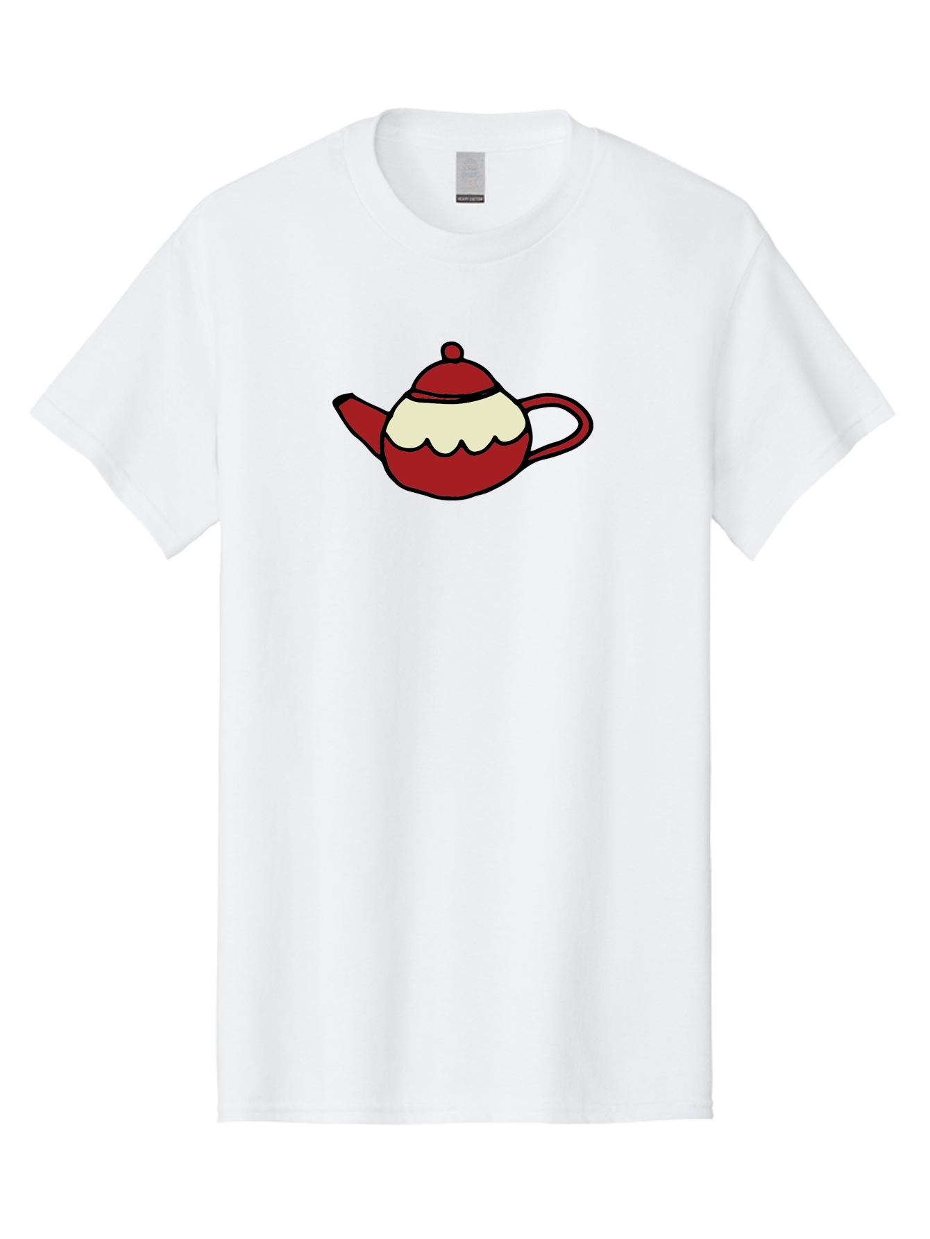 Teapot Men'S Graphic Tee, 100% Cotton, Comfortable Casual Summer Wear, Machine Washable, Teapot, Red Teapot, Cartoon Teapot, Tea, Beverage, Hospitality, Comfort, Whimsical Illustration, Tea Party, Digital Art Aab142