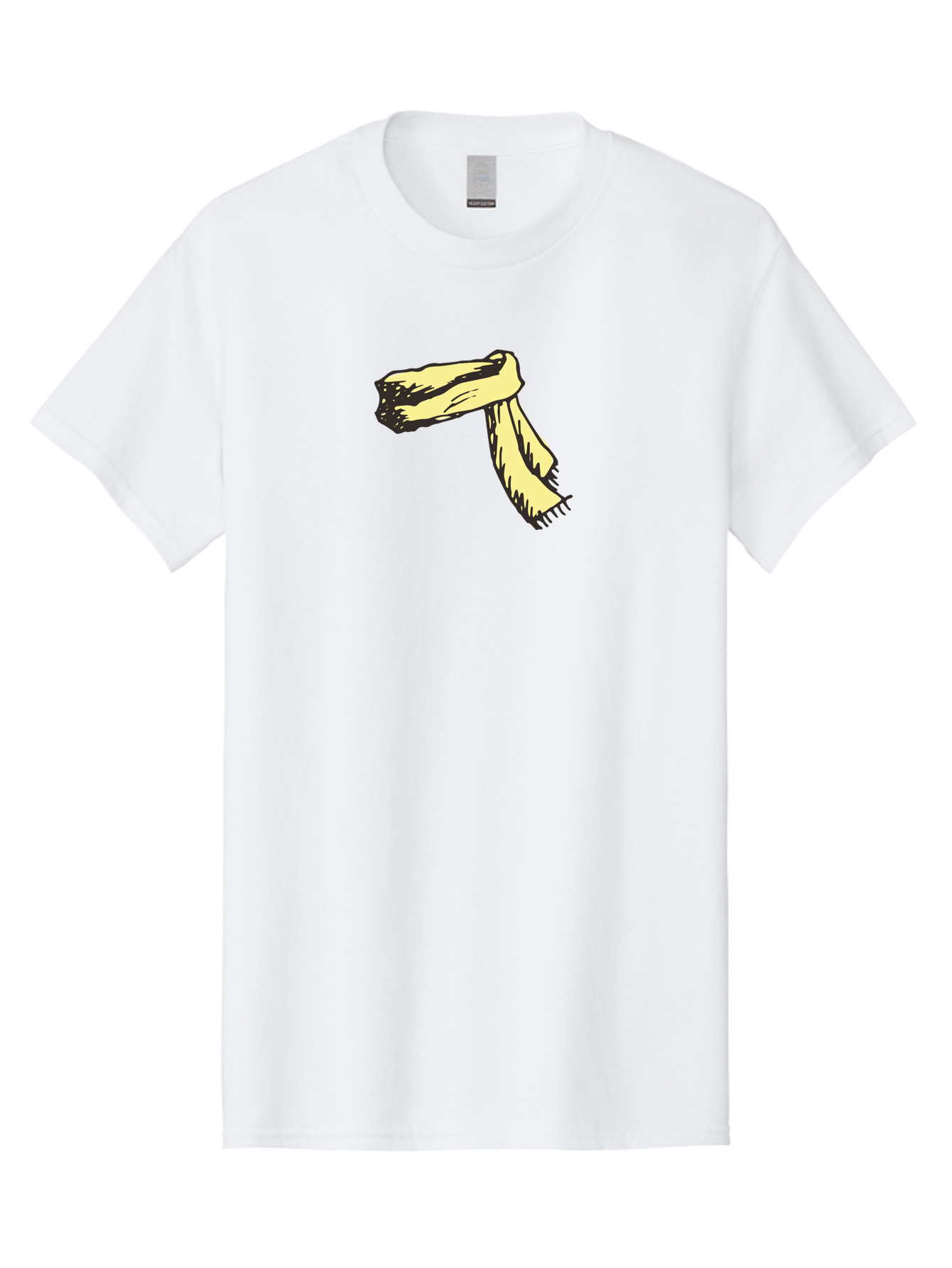 Torn-Fabric Men'S Graphic Tee, 100% Cotton, Comfortable Casual Summer Wear, Machine Washable, Yellow Scarf, Casual Fashion, Accessory, Stylish Look, Fashion Trend, Winter Wear, Clothing Accessory Aab146