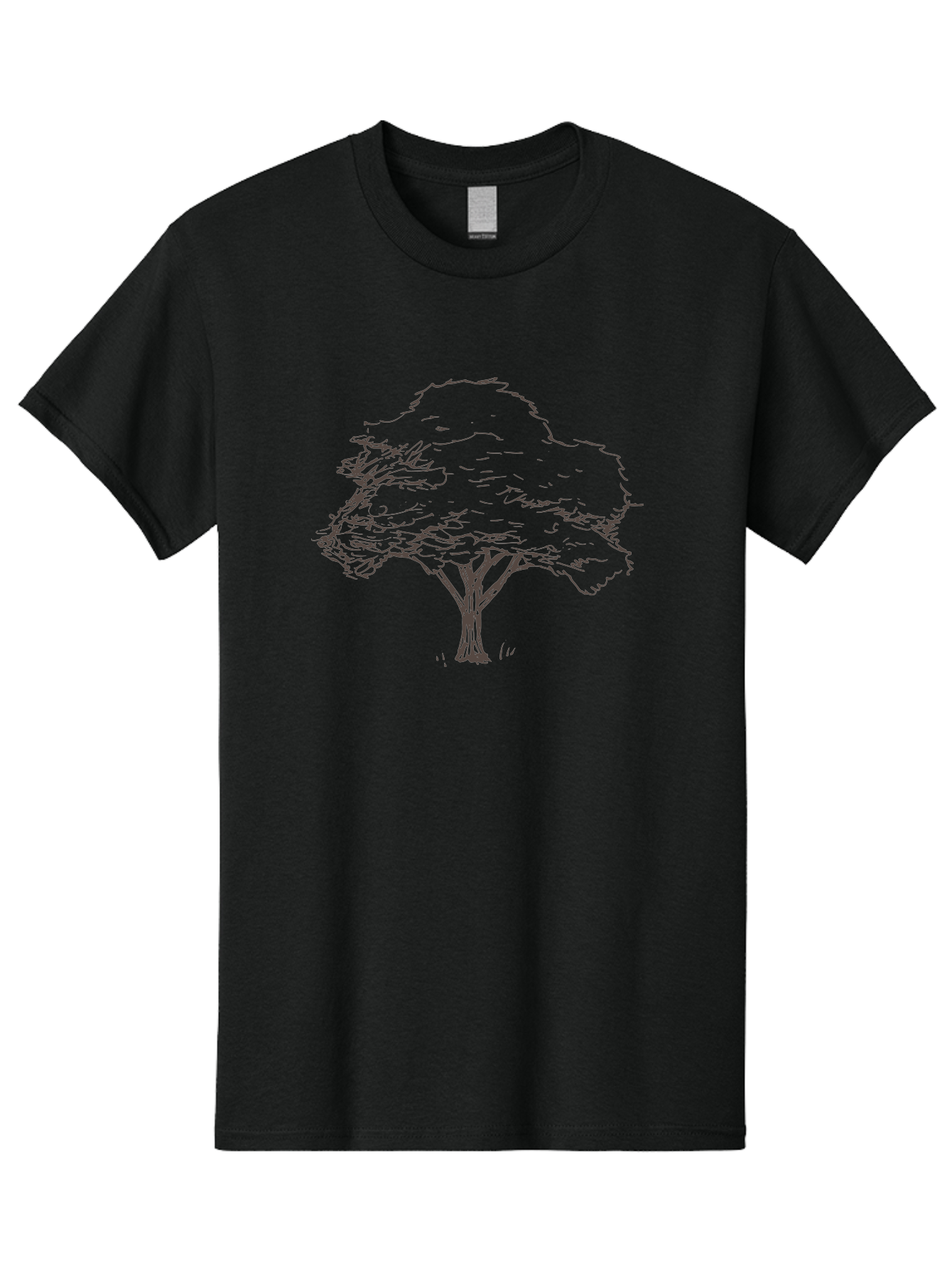 Tree Men'S Graphic Tee, 100% Cotton, Comfortable Casual Summer Wear, Machine Washable, Simple Tree Illustration, Minimalist Art, Dark Purple Lines, Nature-Inspired Design, Hand-Drawn Tree, Abstract Foliage, Modern Graphic Aab149