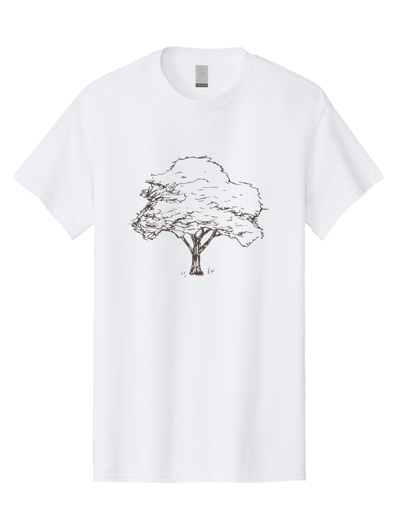 Tree Men'S Graphic Tee, 100% Cotton, Comfortable Casual Summer Wear, Machine Washable, Simple Tree Illustration, Minimalist Art, Dark Purple Lines, Nature-Inspired Design, Hand-Drawn Tree, Abstract Foliage, Modern Graphic Aab149