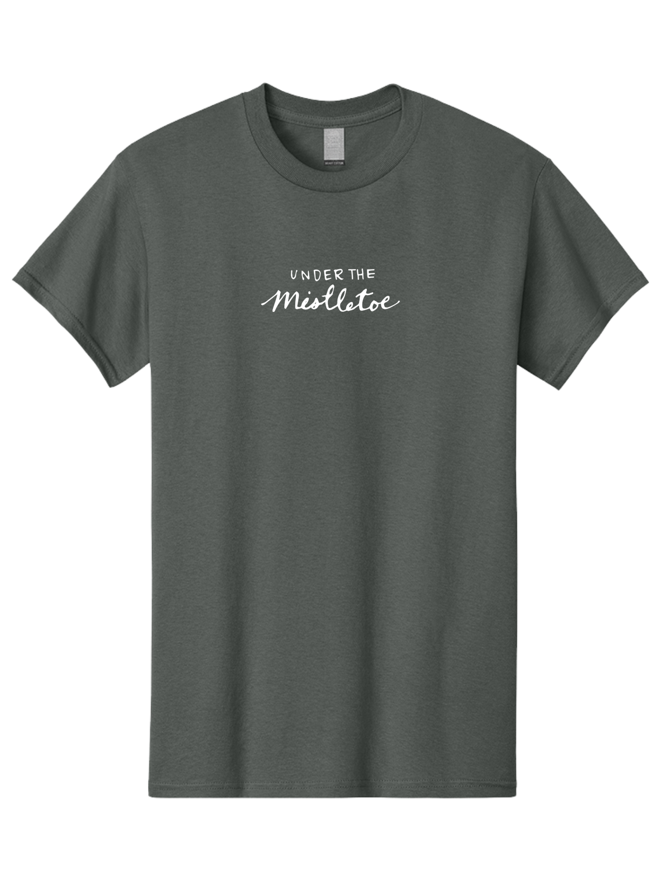 Under-The-Mistletoe Men'S Graphic Tee, 100% Cotton, Comfortable Casual Summer Wear, Machine Washable, Christmas Theme, Holiday Greeting, Festive Card, Winter Decor, Mistletoe Tradition, Festive Atmosphere, Holiday Romance Aab154