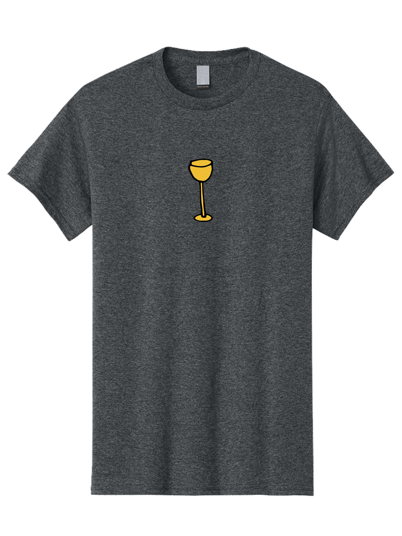 Wine-Glass-1 Men'S Graphic Tee, 100% Cotton, Comfortable Casual Summer Wear, Machine Washable, Wine Glass, Glassware, Fine Dining, Luxury, Elegance, Sophistication, Yellow Wine Glass, Cartoon Illustration, Simple Design Aab167
