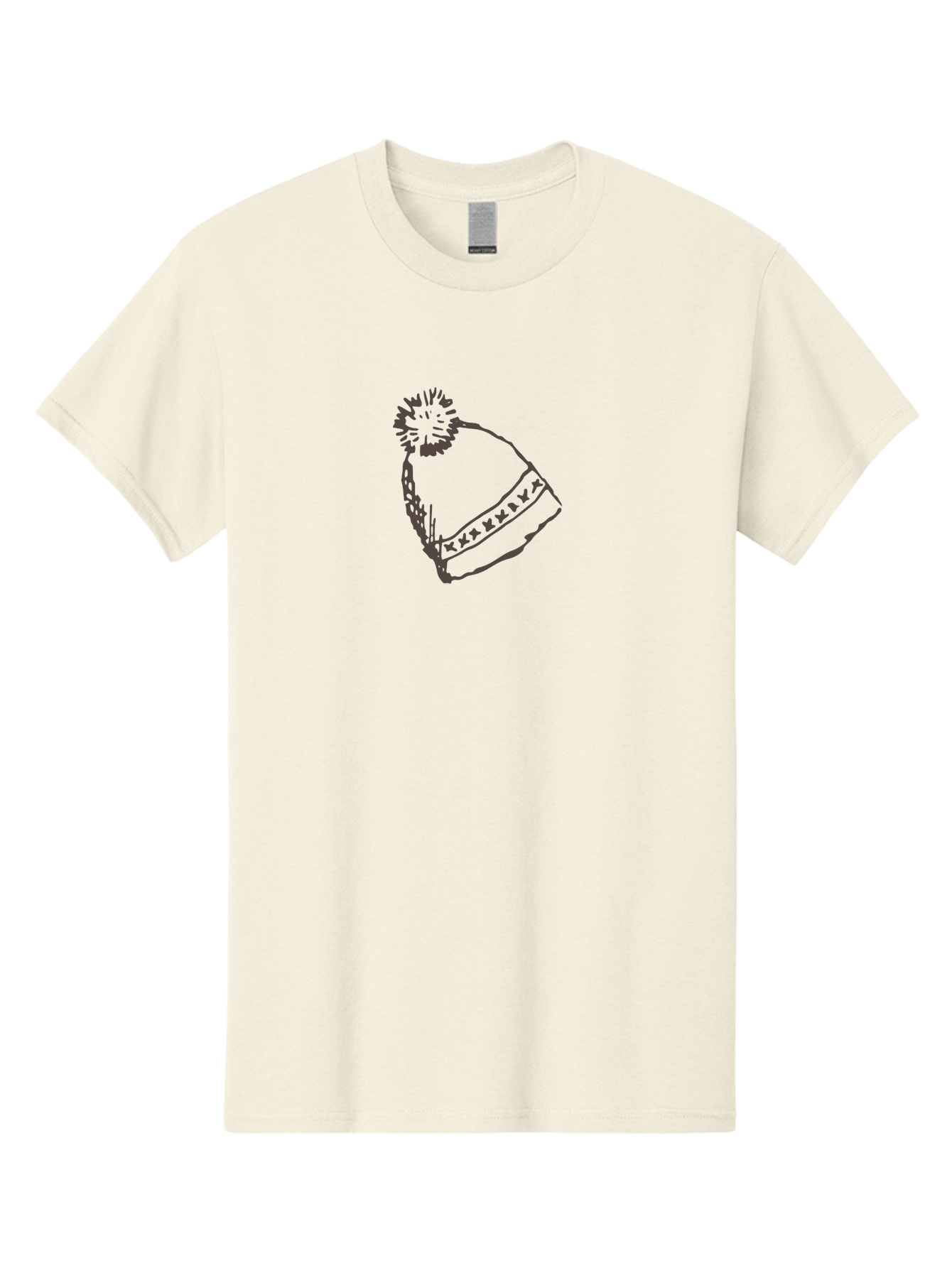 Winter-Beanie Men'S Graphic Tee, 100% Cotton, Comfortable Casual Summer Wear, Machine Washable, Winter Fashion, Beanie Hat, Knit Hat, Pom-Pom, Winter Accessories, Cold Weather Gear, Hat With Cuff, Festive Clothing, Casual Wear, Aab169