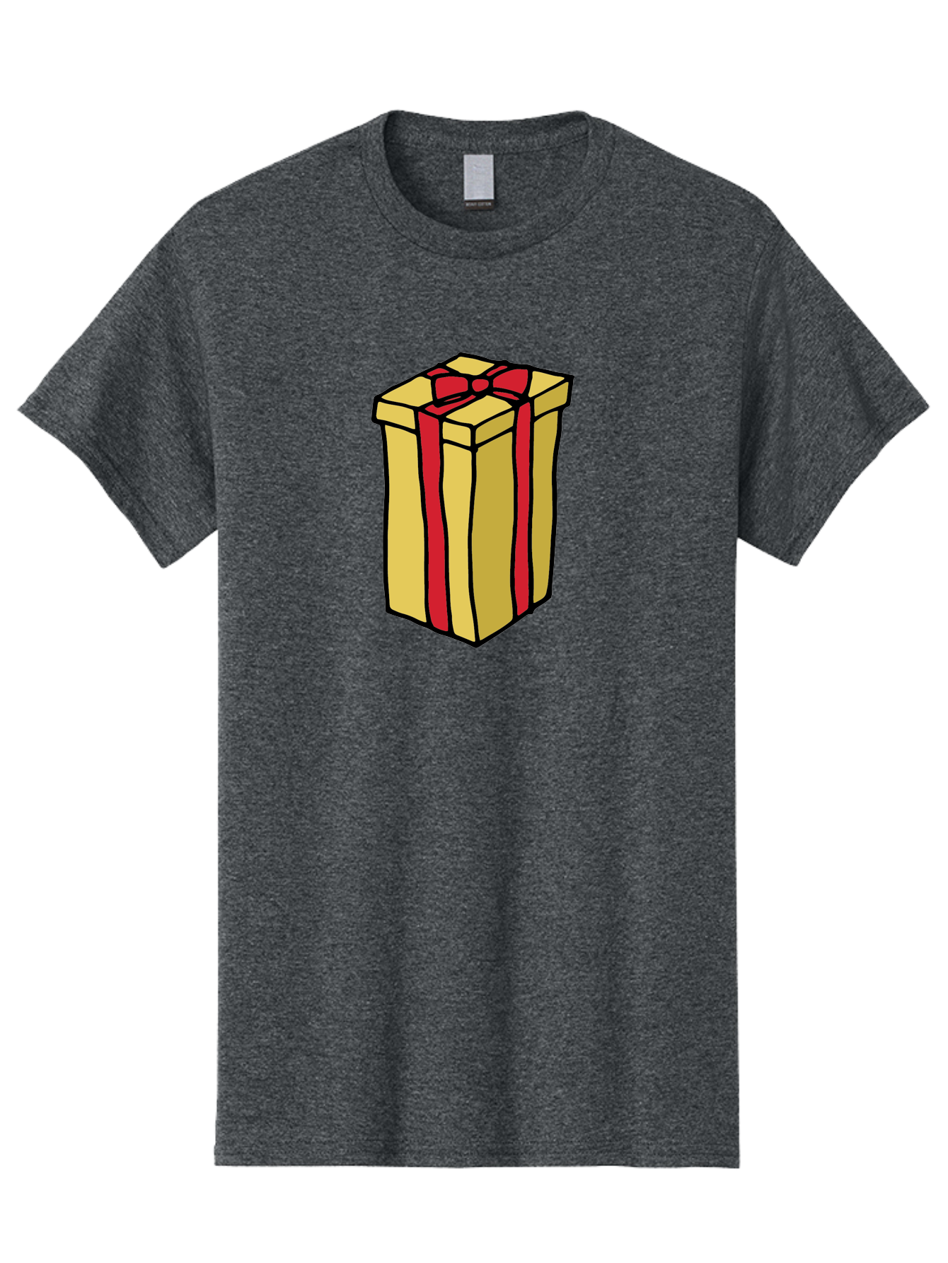 Wrapped-Gift-Box Men'S Graphic Tee, 100% Cotton, Comfortable Casual Summer Wear, Machine Washable, Gift Box, Wrapped Present, Red Ribbon, Gold Wrapping, Present, Gift, Holiday Gift, Birthday Present, Celebration Gift Aab175
