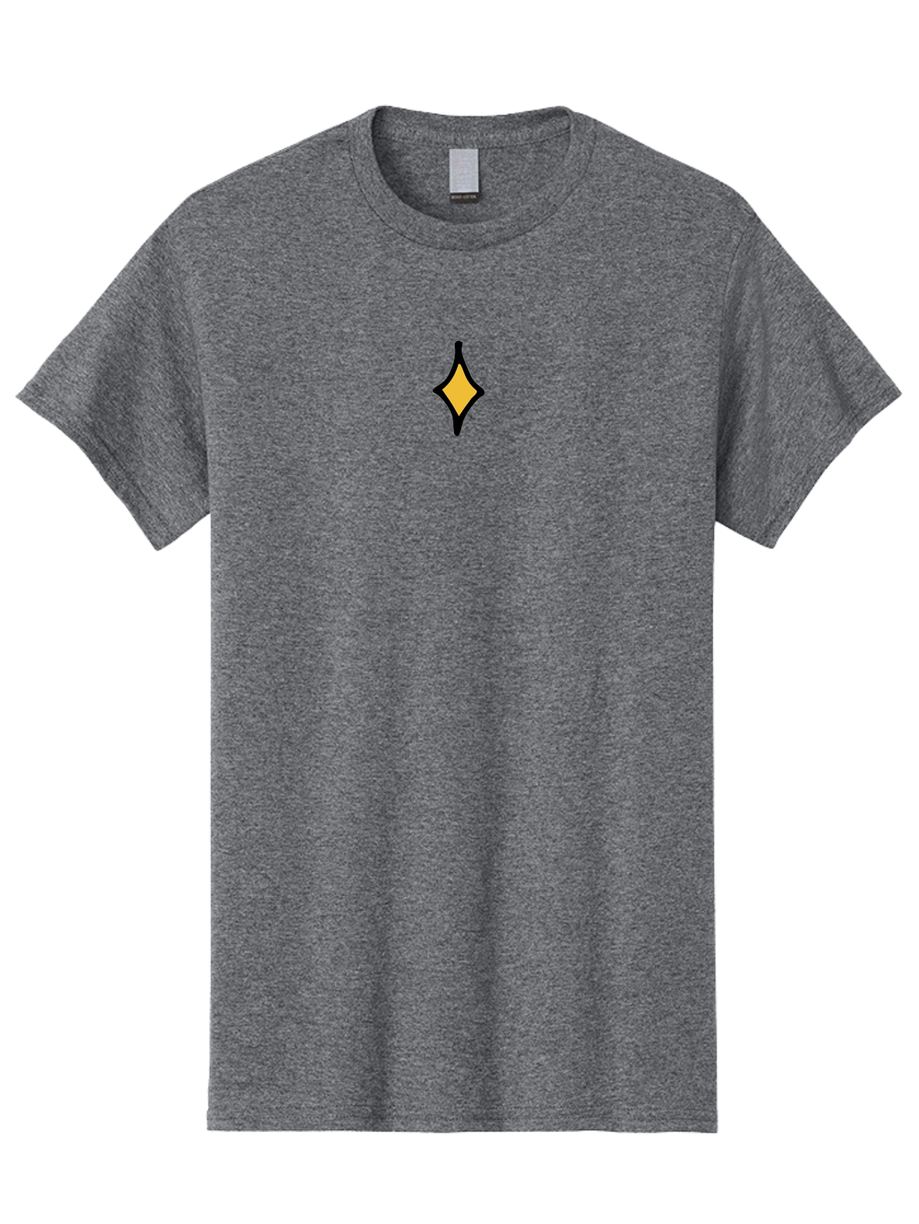 Yellow-Diamond-Shape Men'S Graphic Tee, 100% Cotton, Comfortable Casual Summer Wear, Machine Washable, Yellow Diamond, Black Outline, Simple Shape, Geometric Design, Minimalist Art, Abstract Symbol, Modern Graphic, Sleek Pattern Aab178