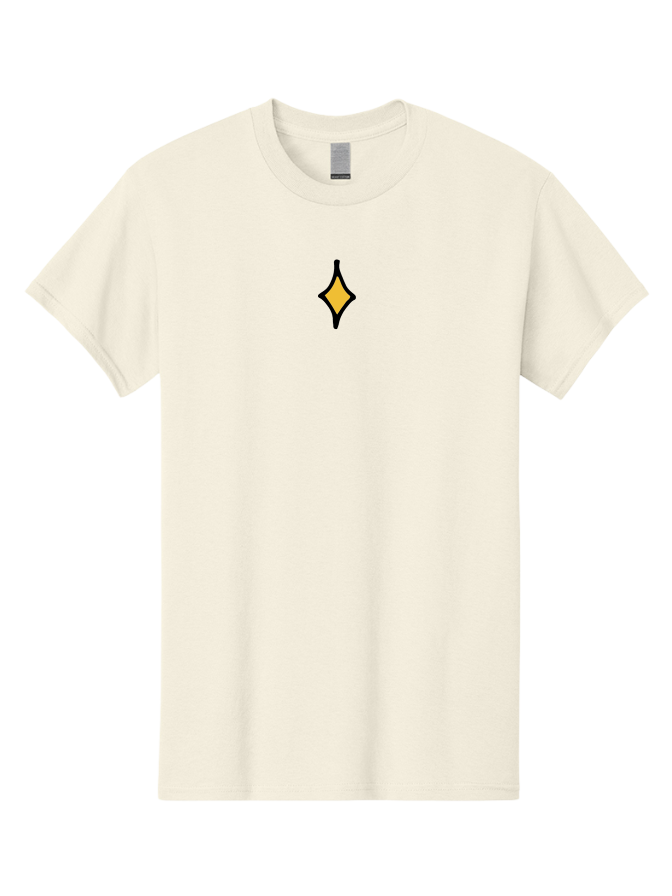 Yellow-Diamond-Shape Men'S Graphic Tee, 100% Cotton, Comfortable Casual Summer Wear, Machine Washable, Yellow Diamond, Black Outline, Simple Shape, Geometric Design, Minimalist Art, Abstract Symbol, Modern Graphic, Sleek Pattern Aab178